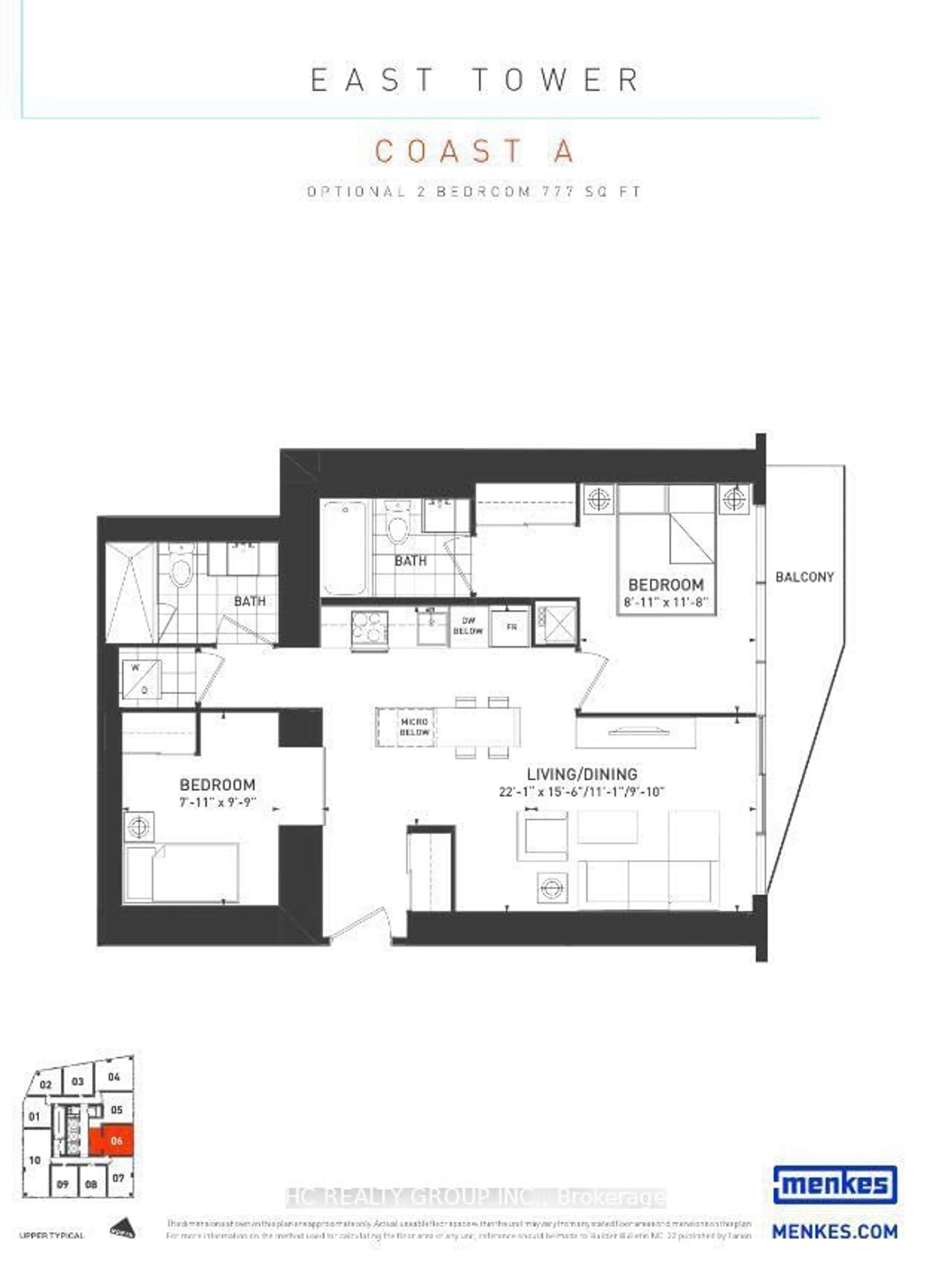 Floor plan for 100 Harbour St #6506, Toronto Ontario M5J 0B5