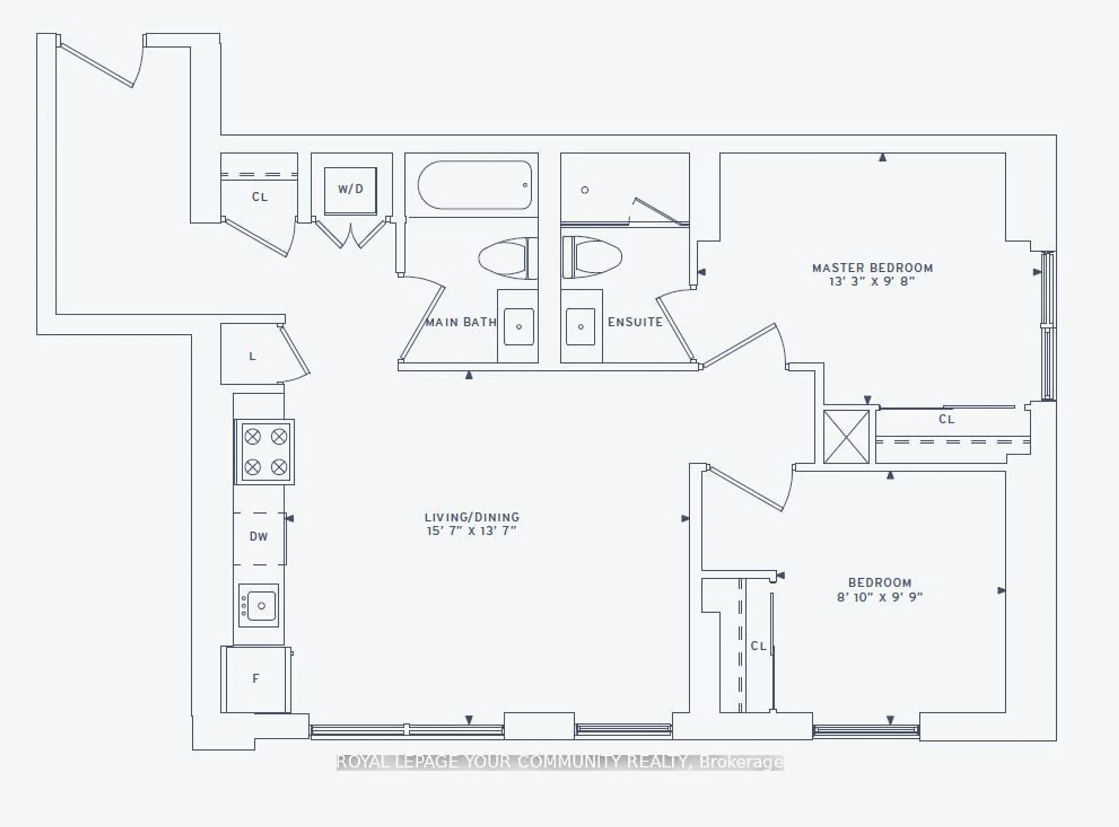 Floor plan for 357 King St #2208, Toronto Ontario M5V 0S7