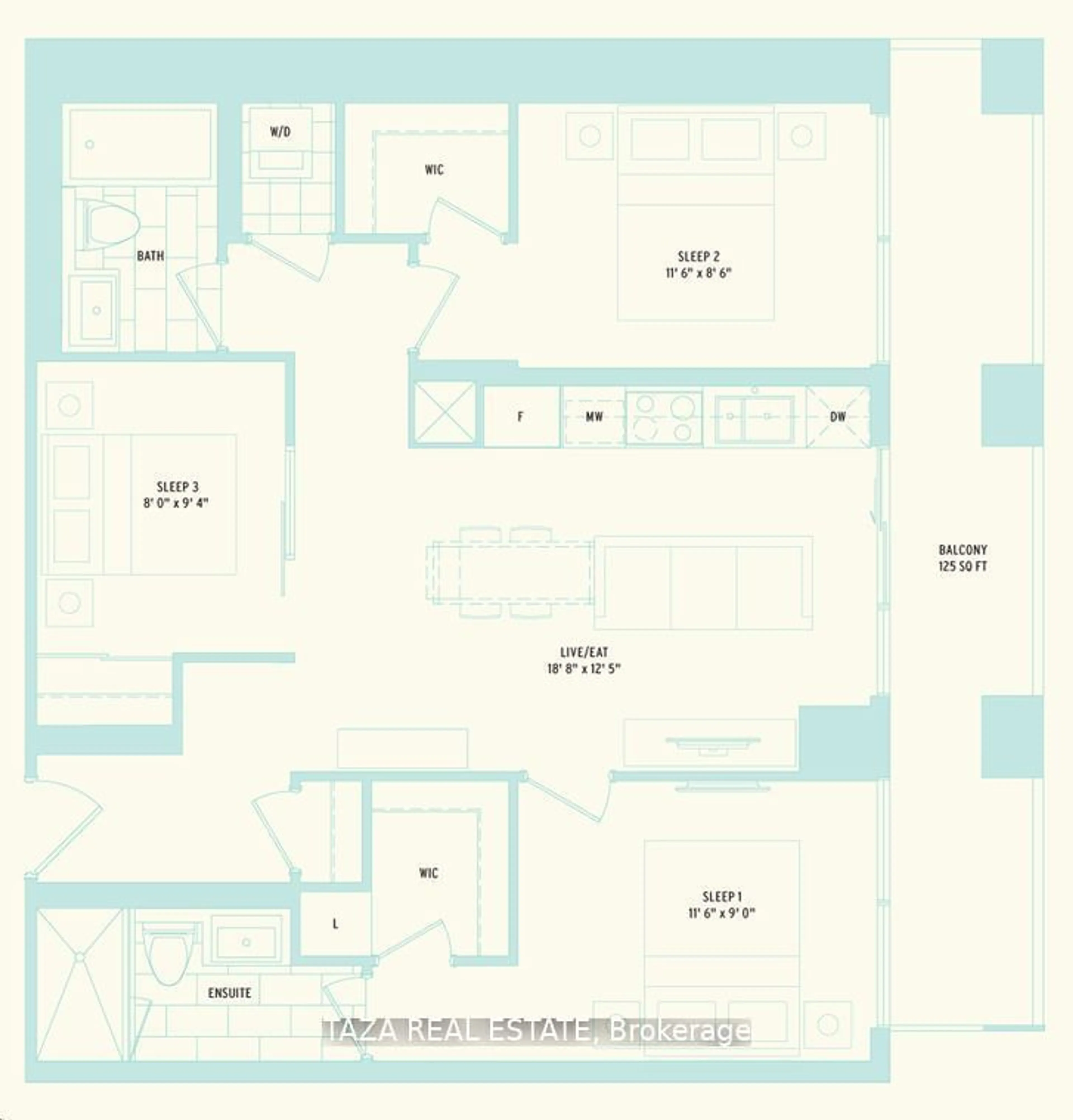 Floor plan for 2 Sonic Way #306, Toronto Ontario M3C 0P2