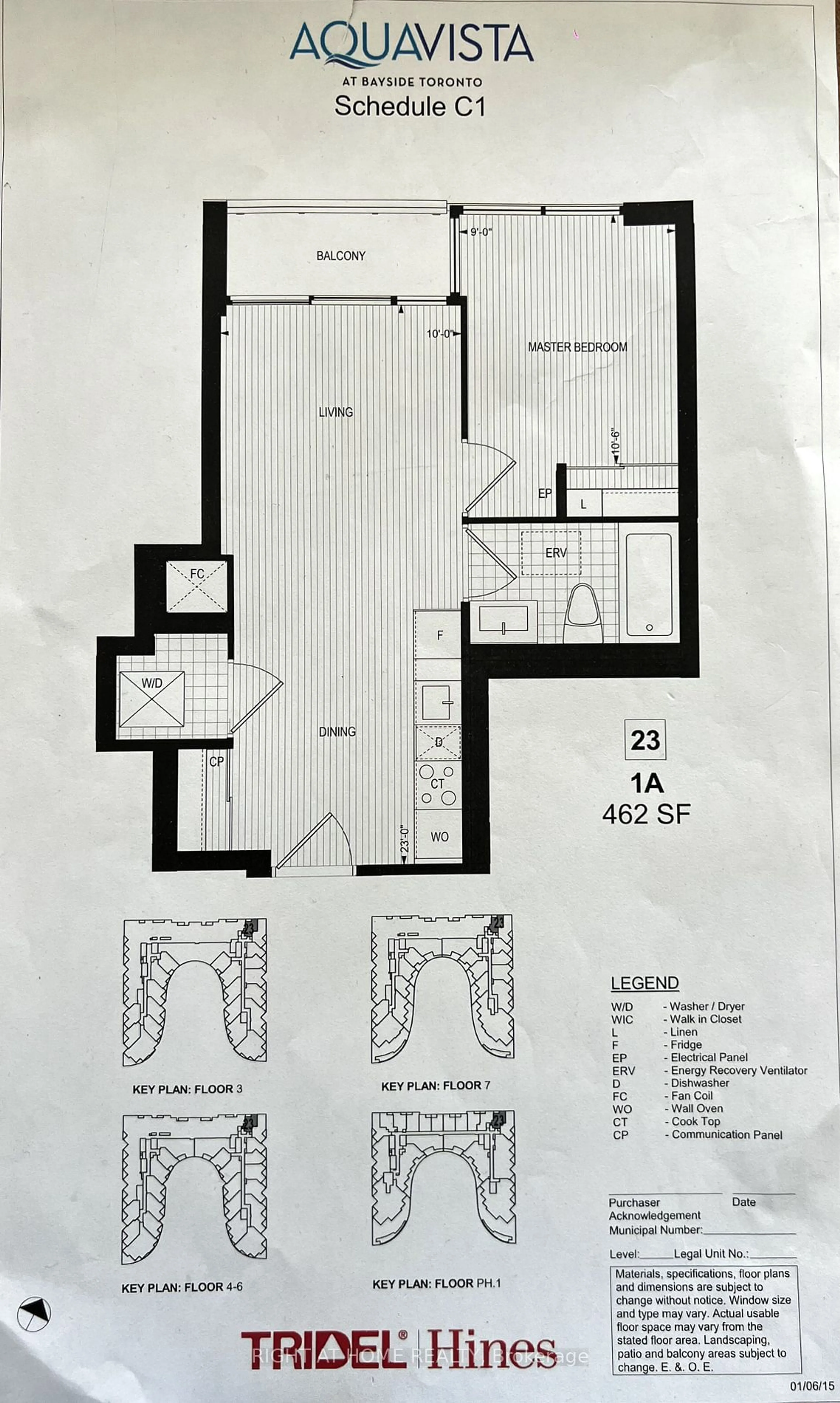 Floor plan for 1 Edgewater Dr #Sph23, Toronto Ontario M5A 0L1