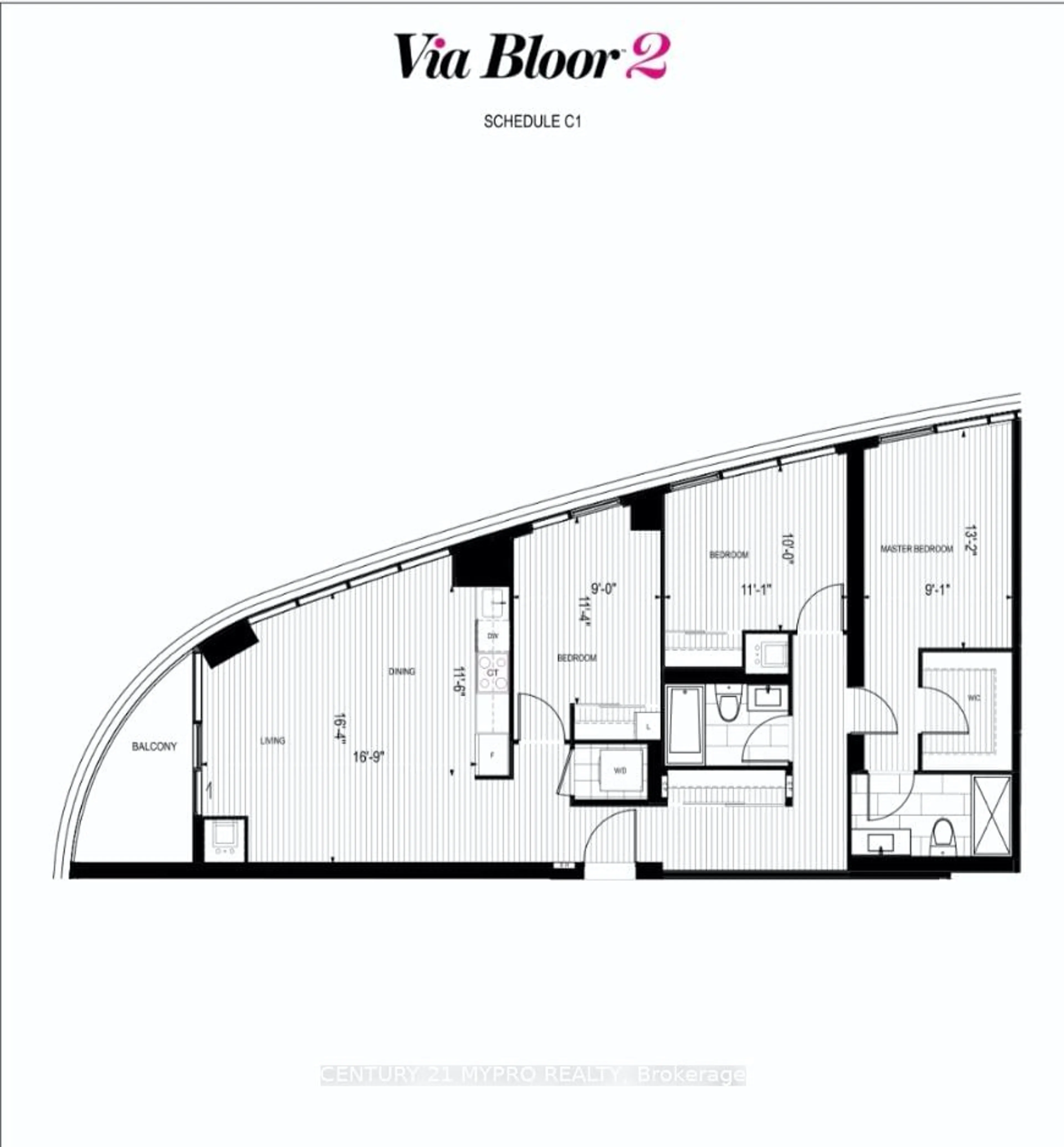 Floor plan for 585 Bloor St #4122, Toronto Ontario M4W 0B3