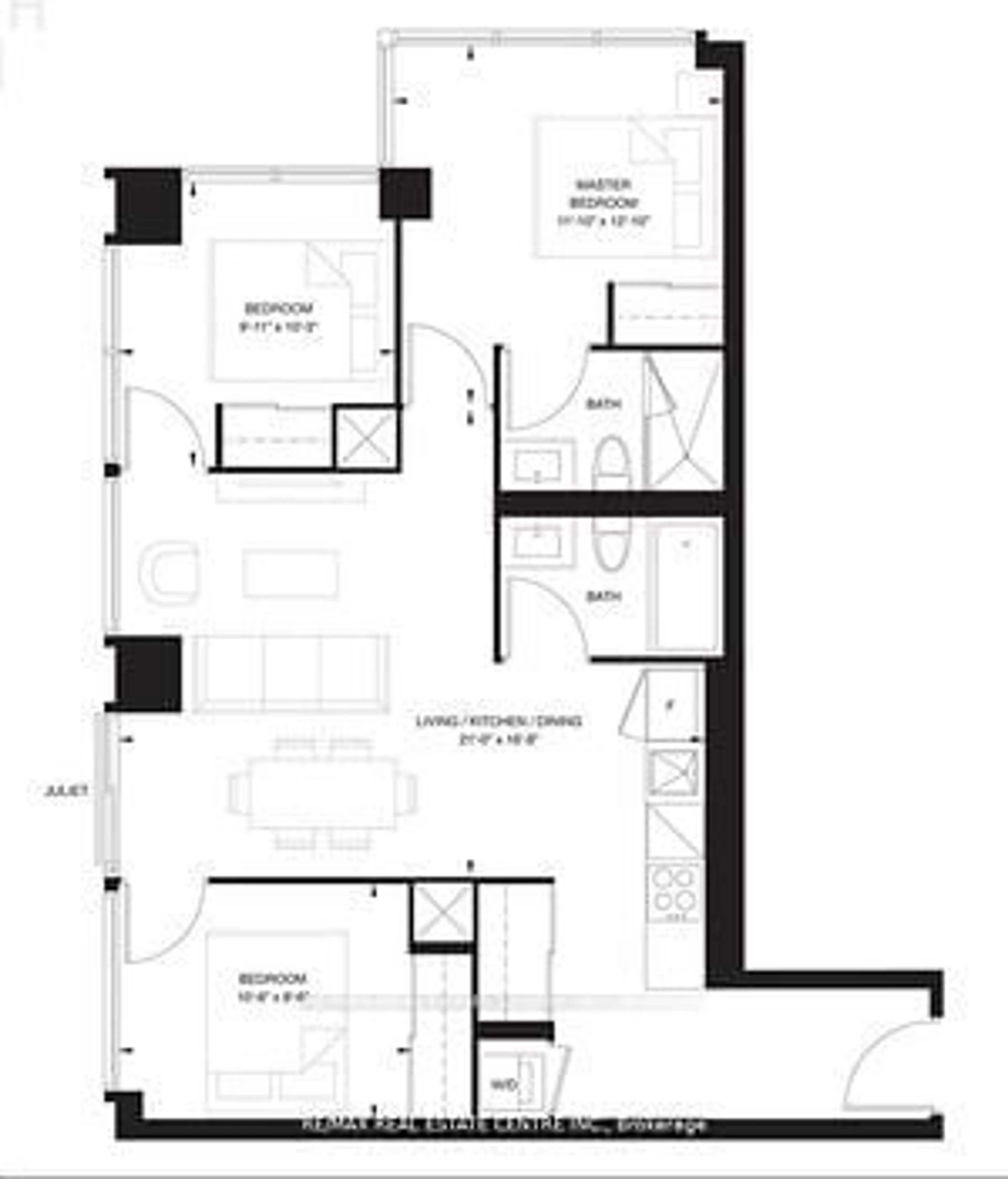 Floor plan for 2020 Bathurst St #211, Toronto Ontario M6C 2B9