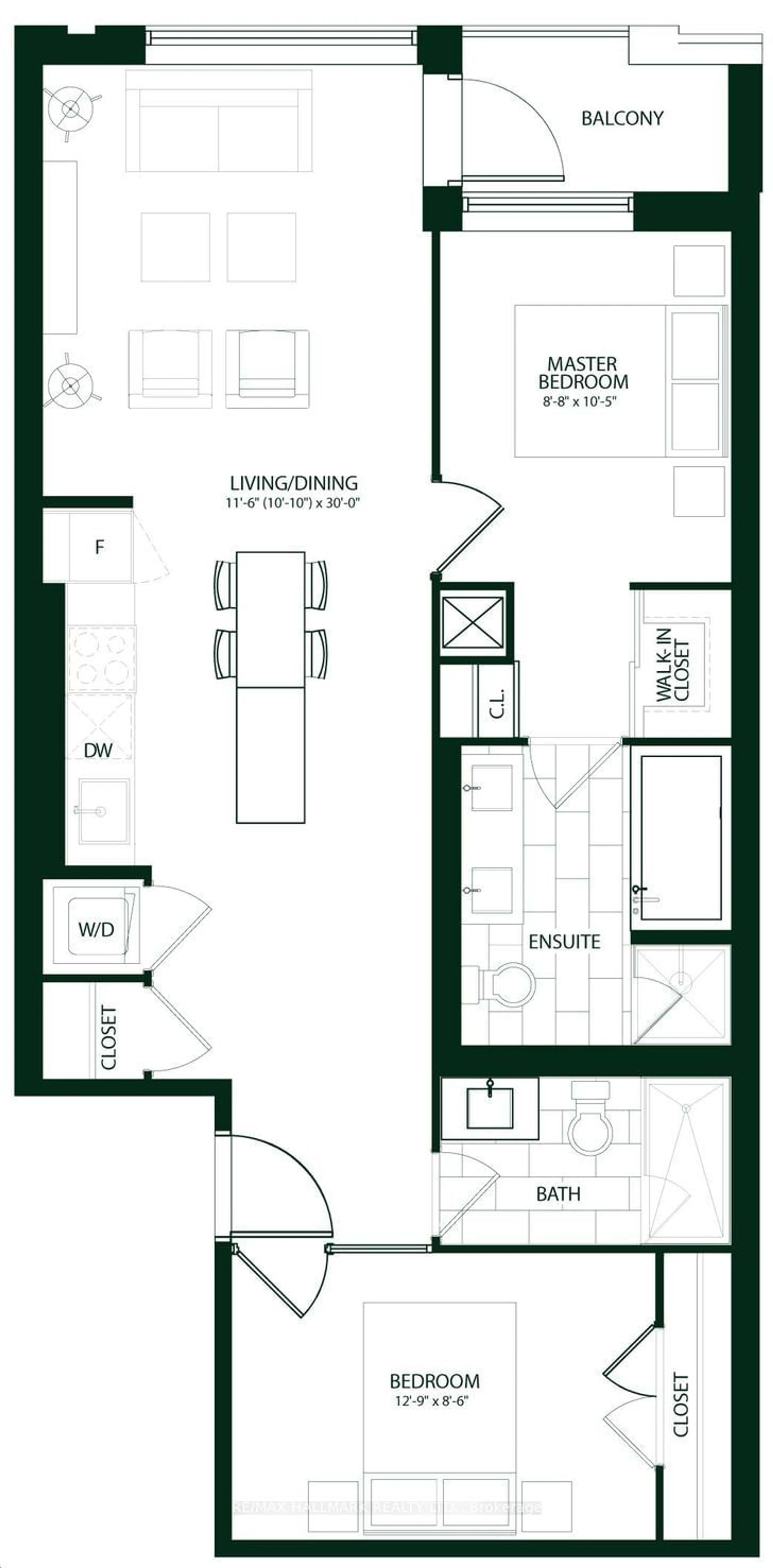 Floor plan for 25 Malcolm Rd #310, Toronto Ontario M4G 1X7