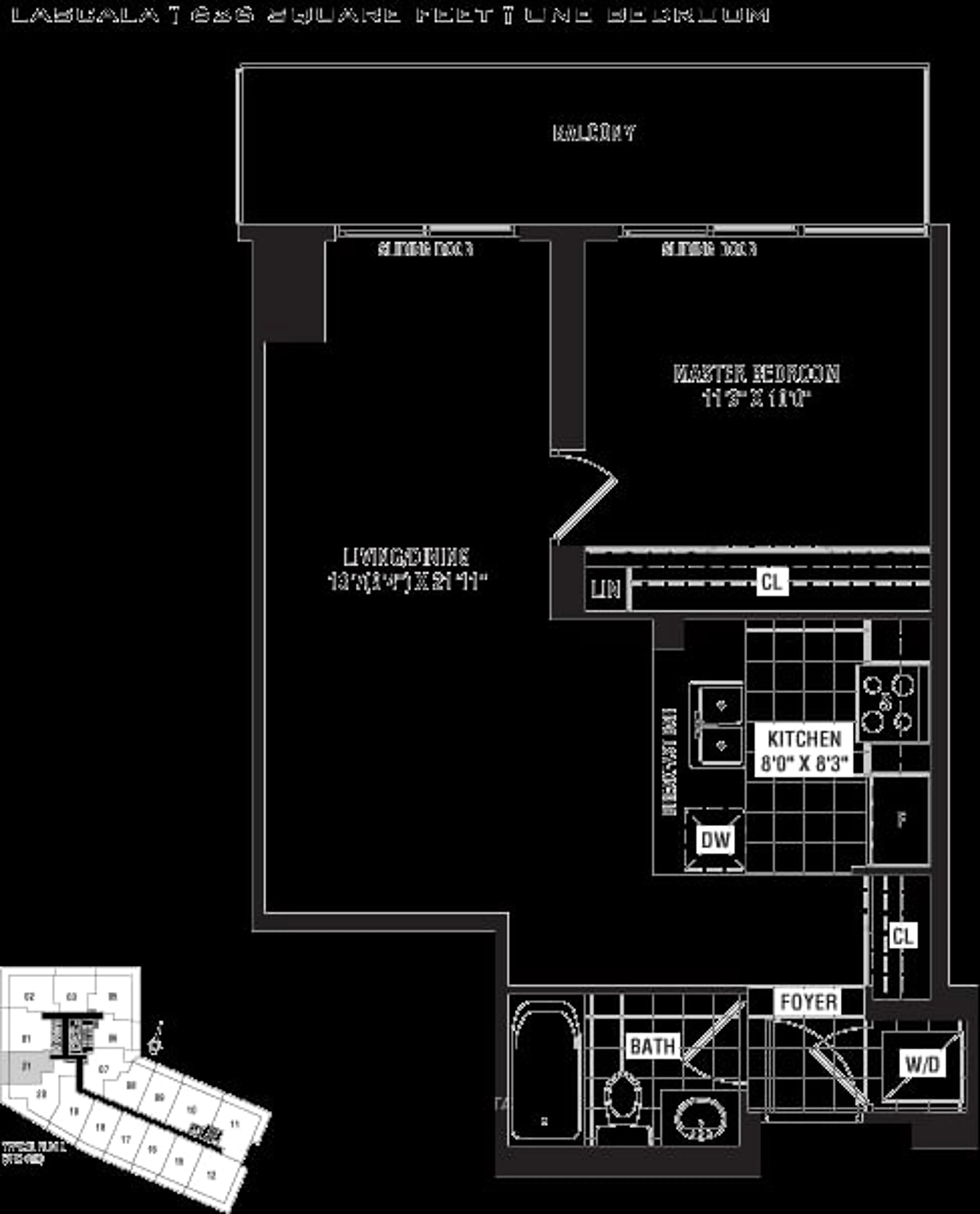 Floor plan for 825 Church St #321, Toronto Ontario M4W 3Z4