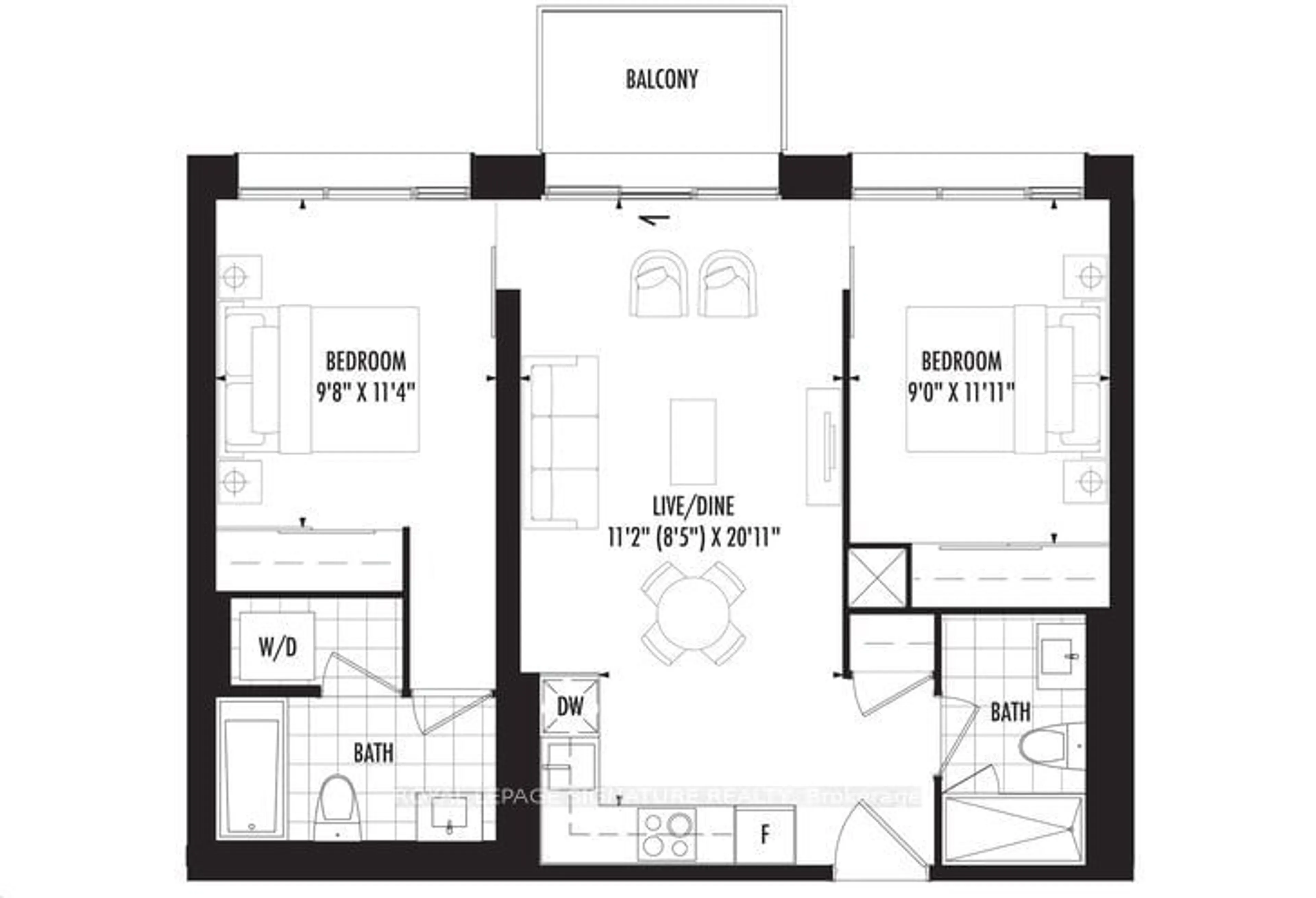 Floor plan for 158 Front St #310, Toronto Ontario M5A 0K9