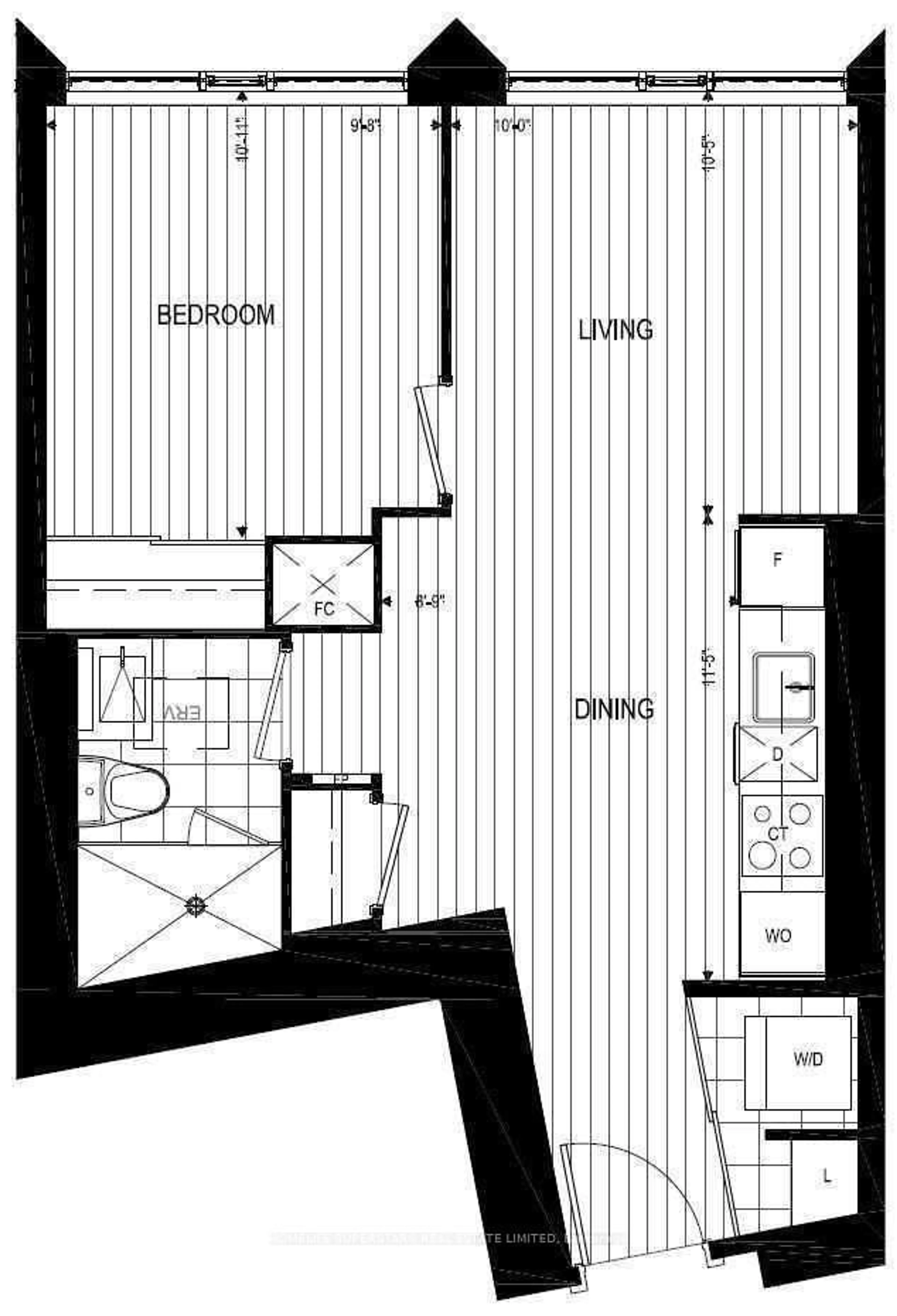 Floor plan for 10 York St #6108, Toronto Ontario M5J 0E1