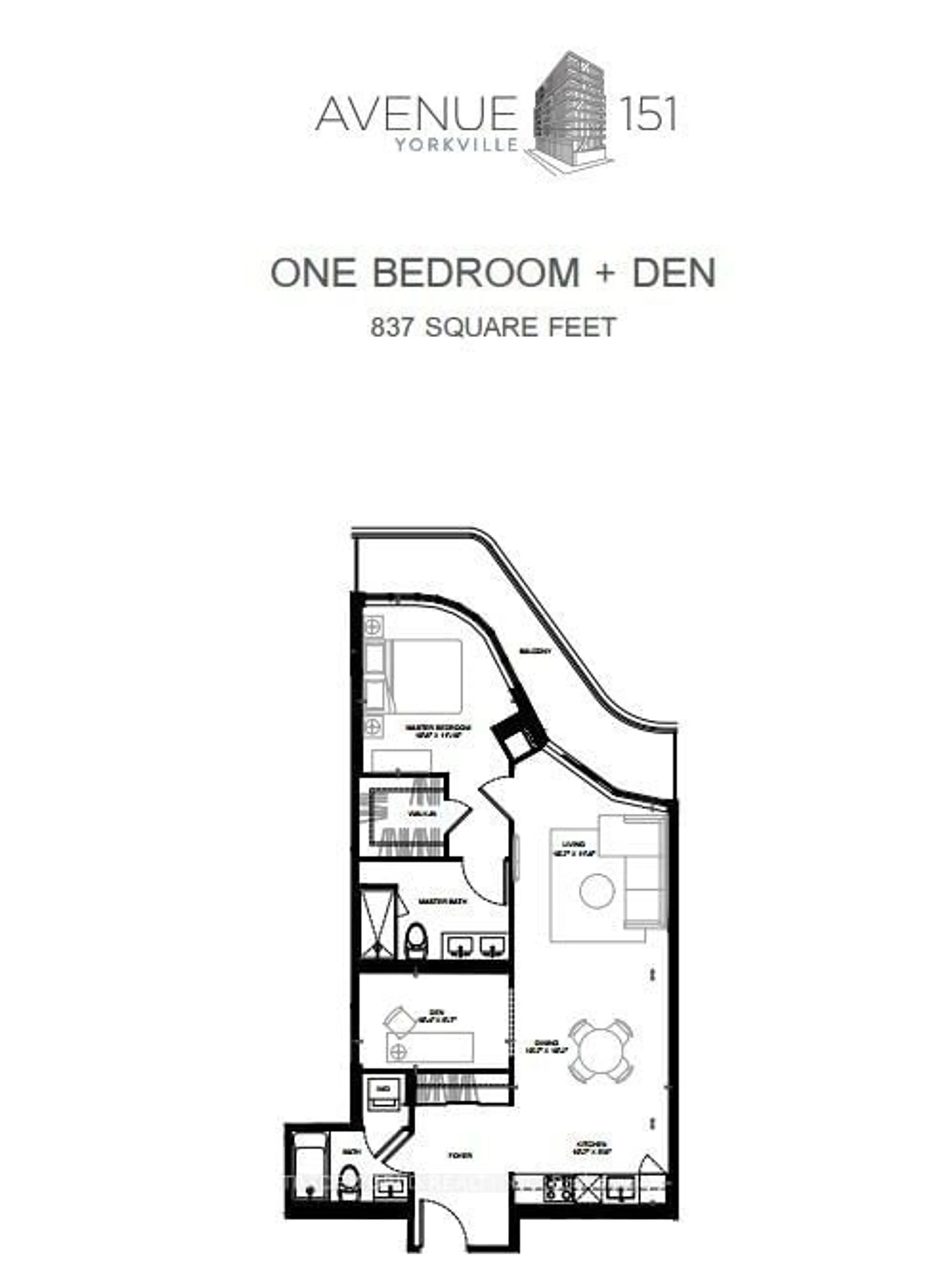 Floor plan for 151 Avenue Rd #305, Toronto Ontario M5R 0B8