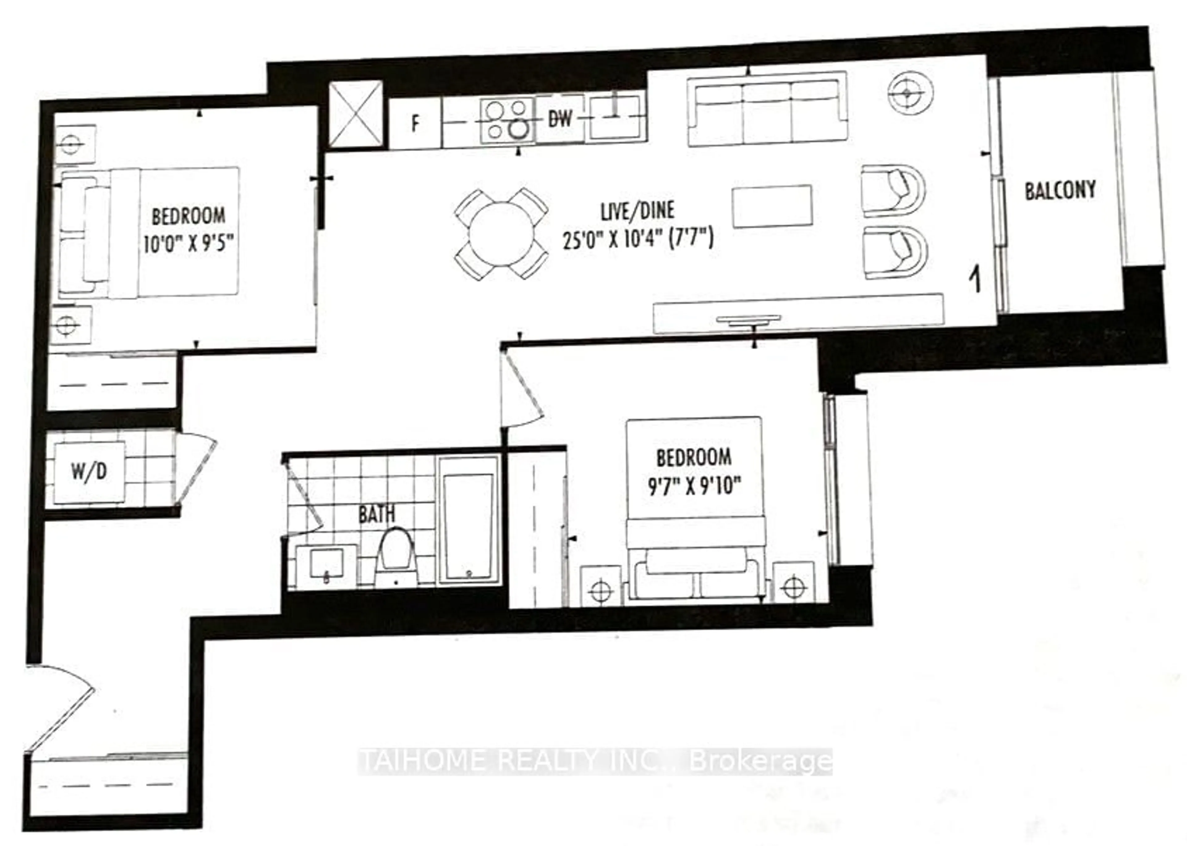 Floor plan for 158 Front St #813, Toronto Ontario M5A 0K9