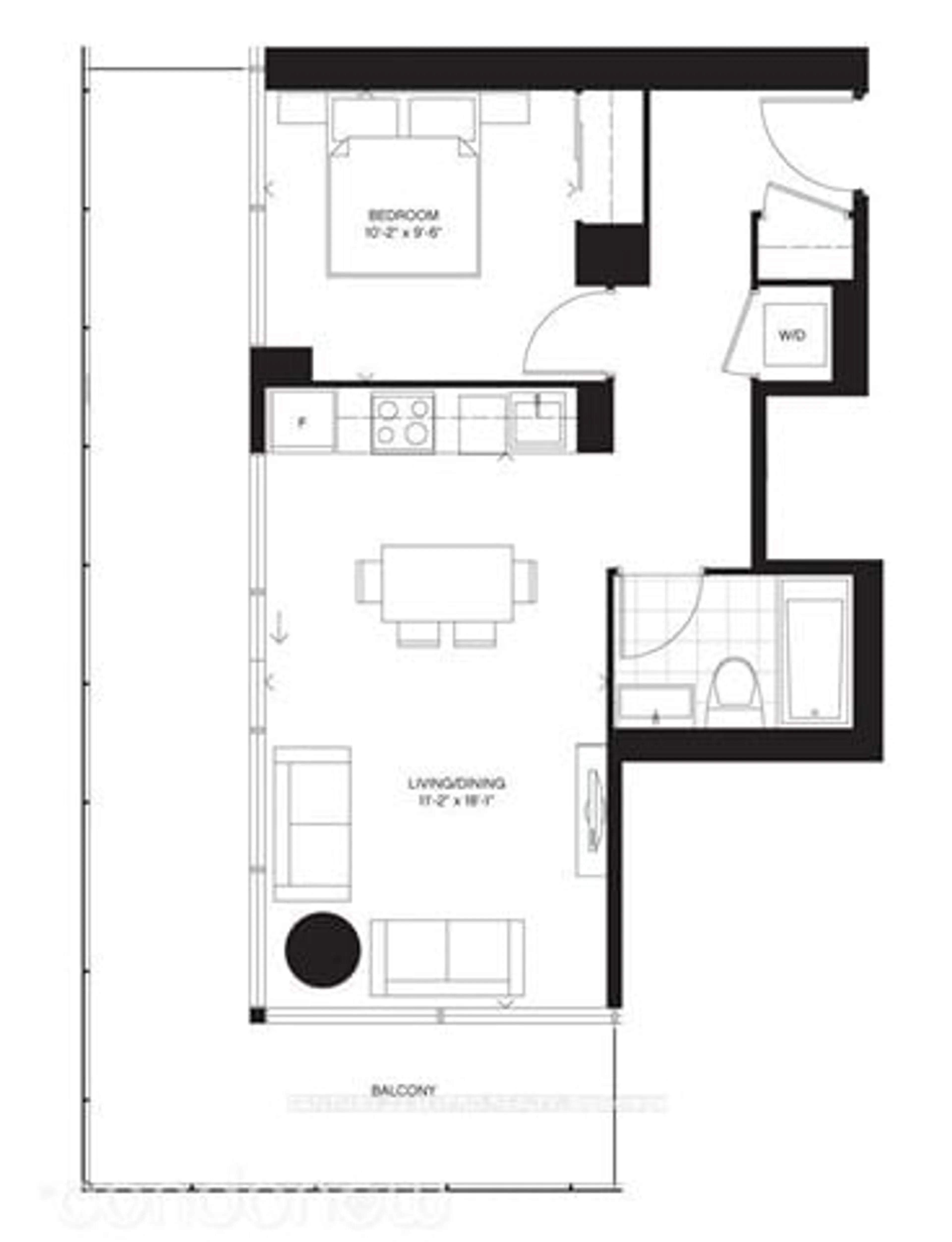 Floor plan for 42 Charles St #3204, Toronto Ontario M4Y 0B7