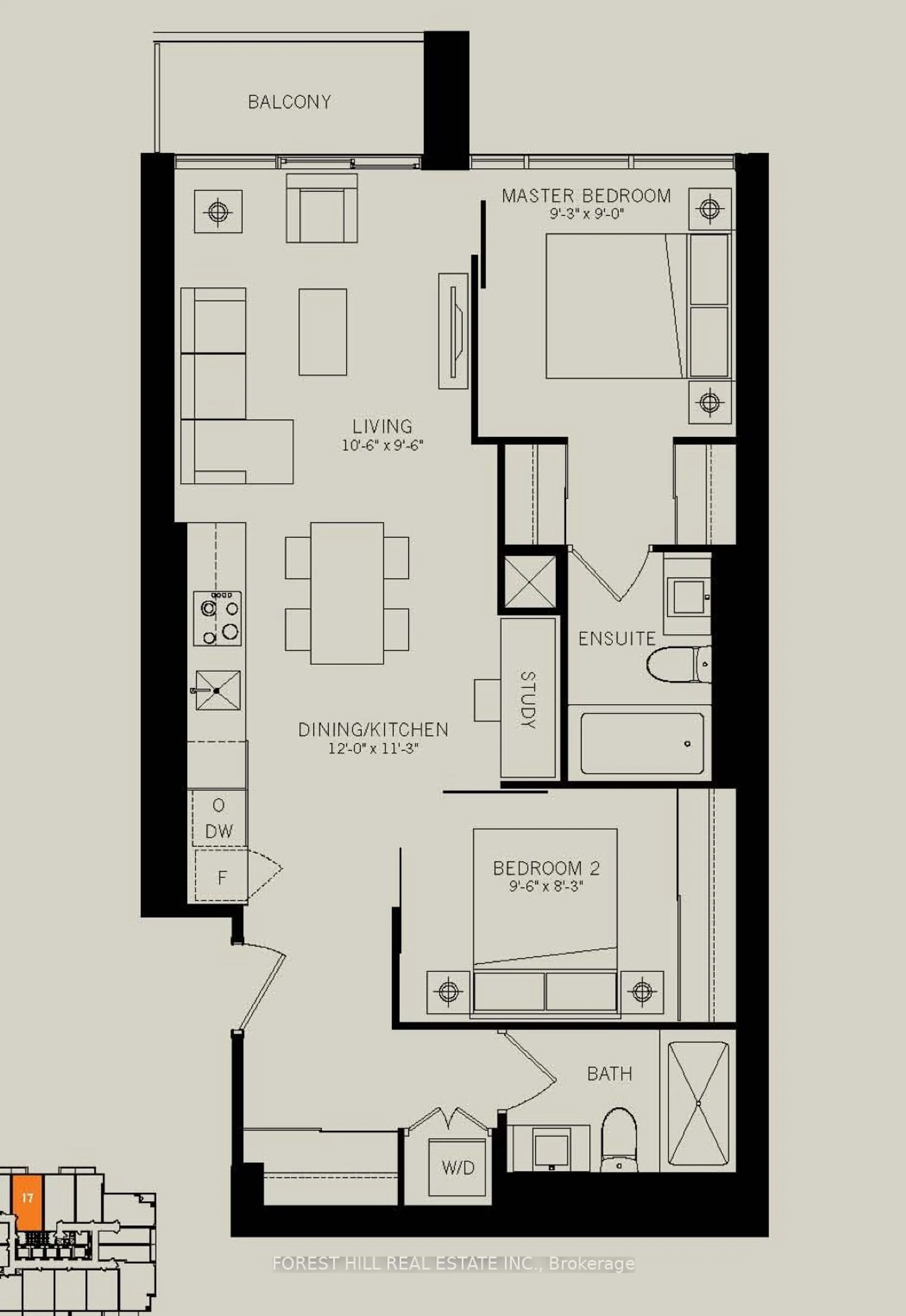 Floor plan for 70 Temperance St #2517, Toronto Ontario M5H 0B1