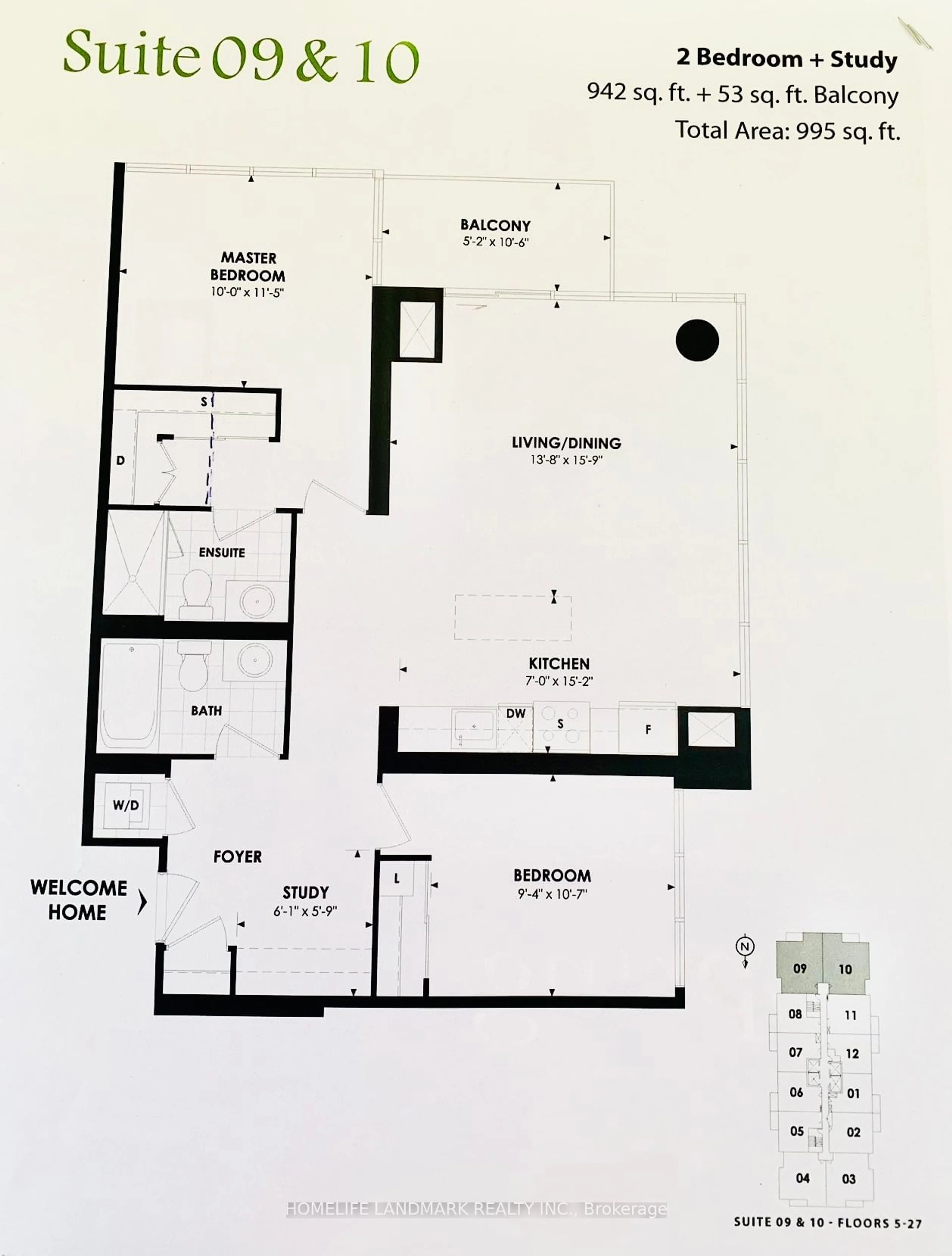 Floor plan for 23 Sheppard Ave #910, Toronto Ontario M2N 0C8