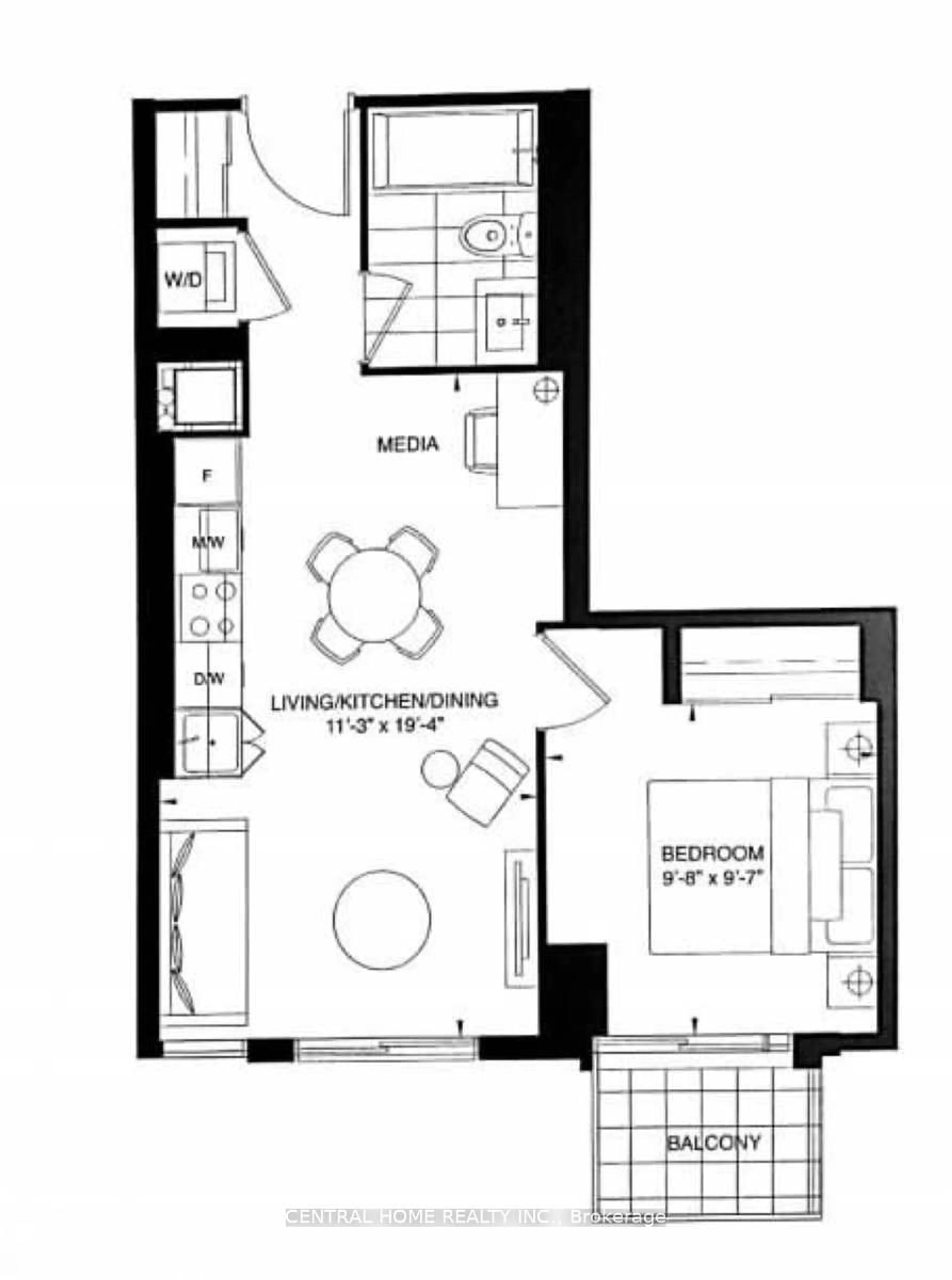 Floor plan for 251 Jarvis St #3104, Toronto Ontario M5B 2C2