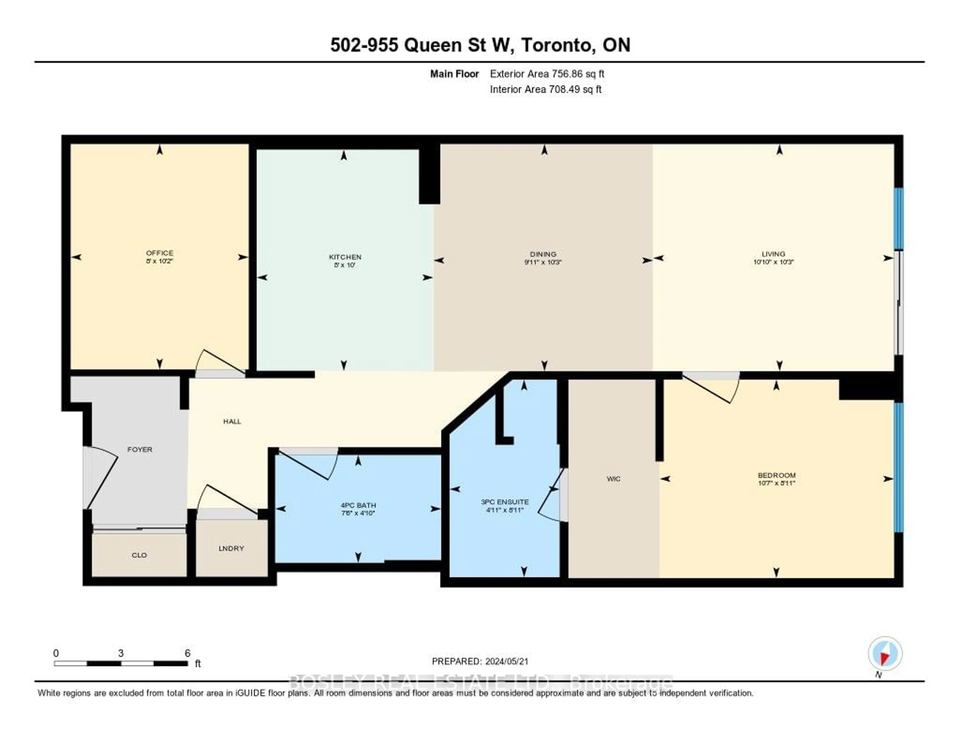 Floor plan for 955 Queen St #502, Toronto Ontario M6J 3X5