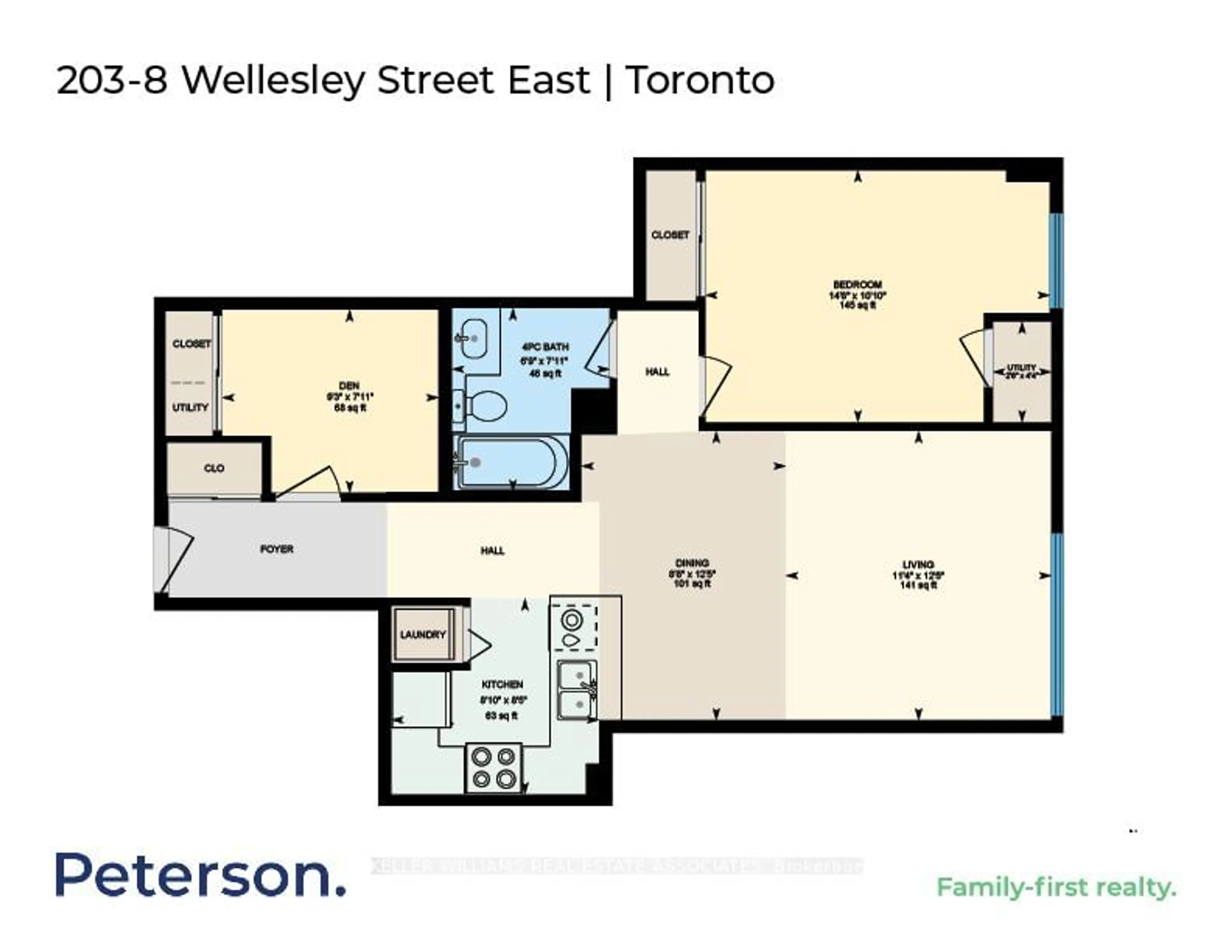 Floor plan for 8 Wellesley St #203, Toronto Ontario M4Y 3B2