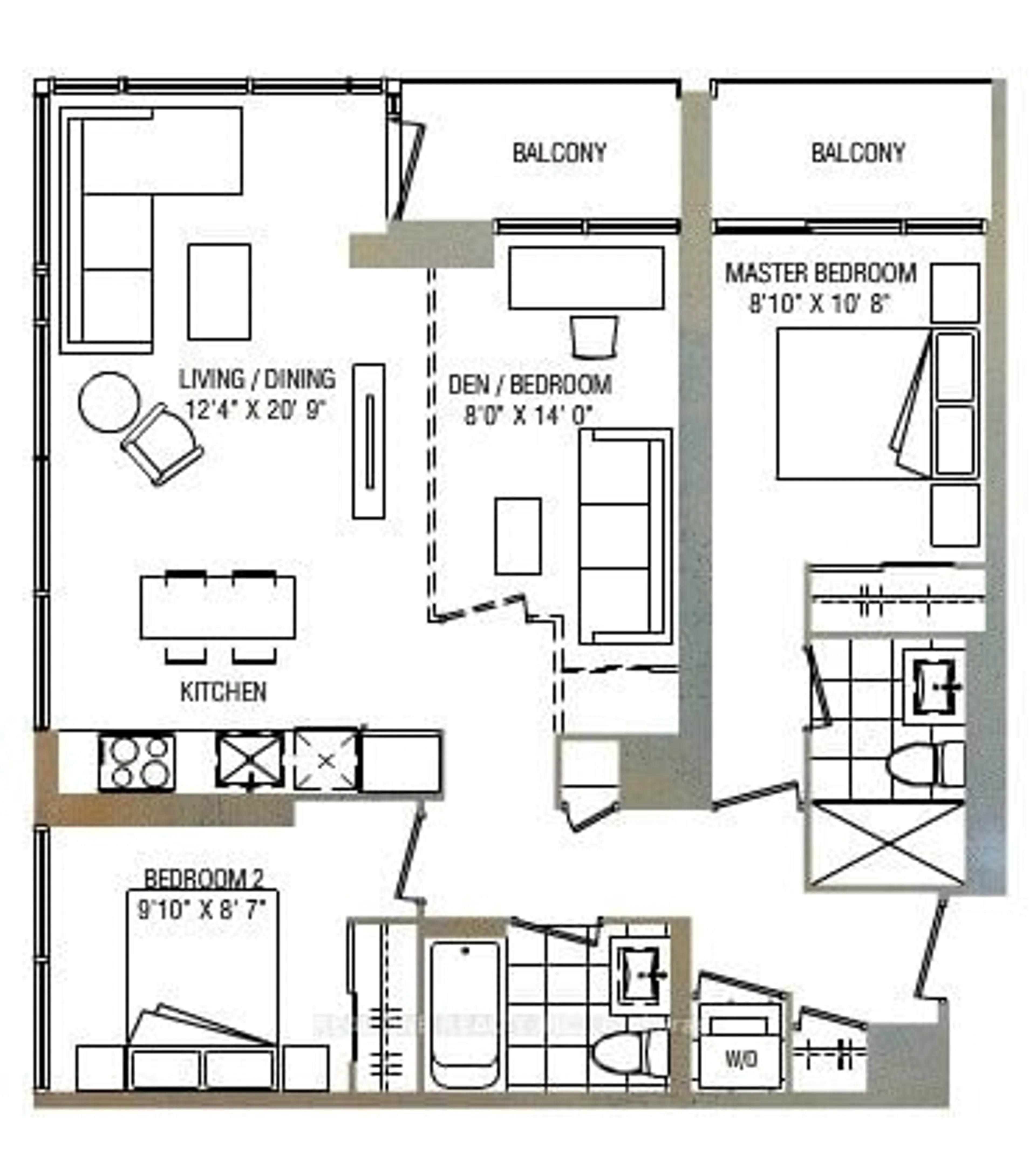 Floor plan for 199 Richmond St #3105, Toronto Ontario M5V 0H4