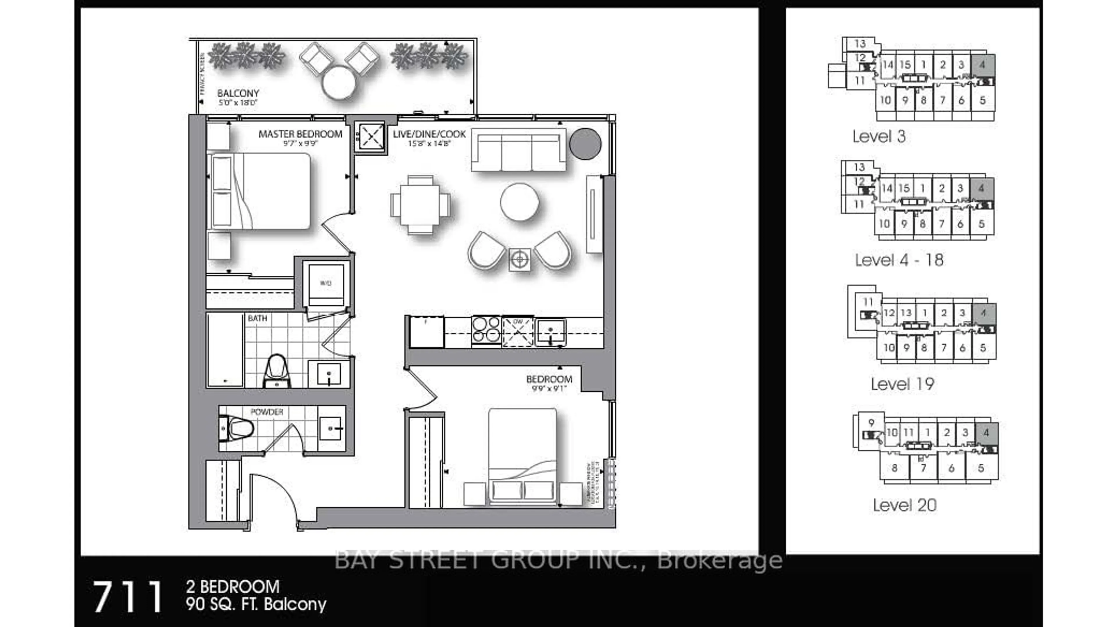 Floor plan for 105 George St #404, Toronto Ontario M5A 0L4