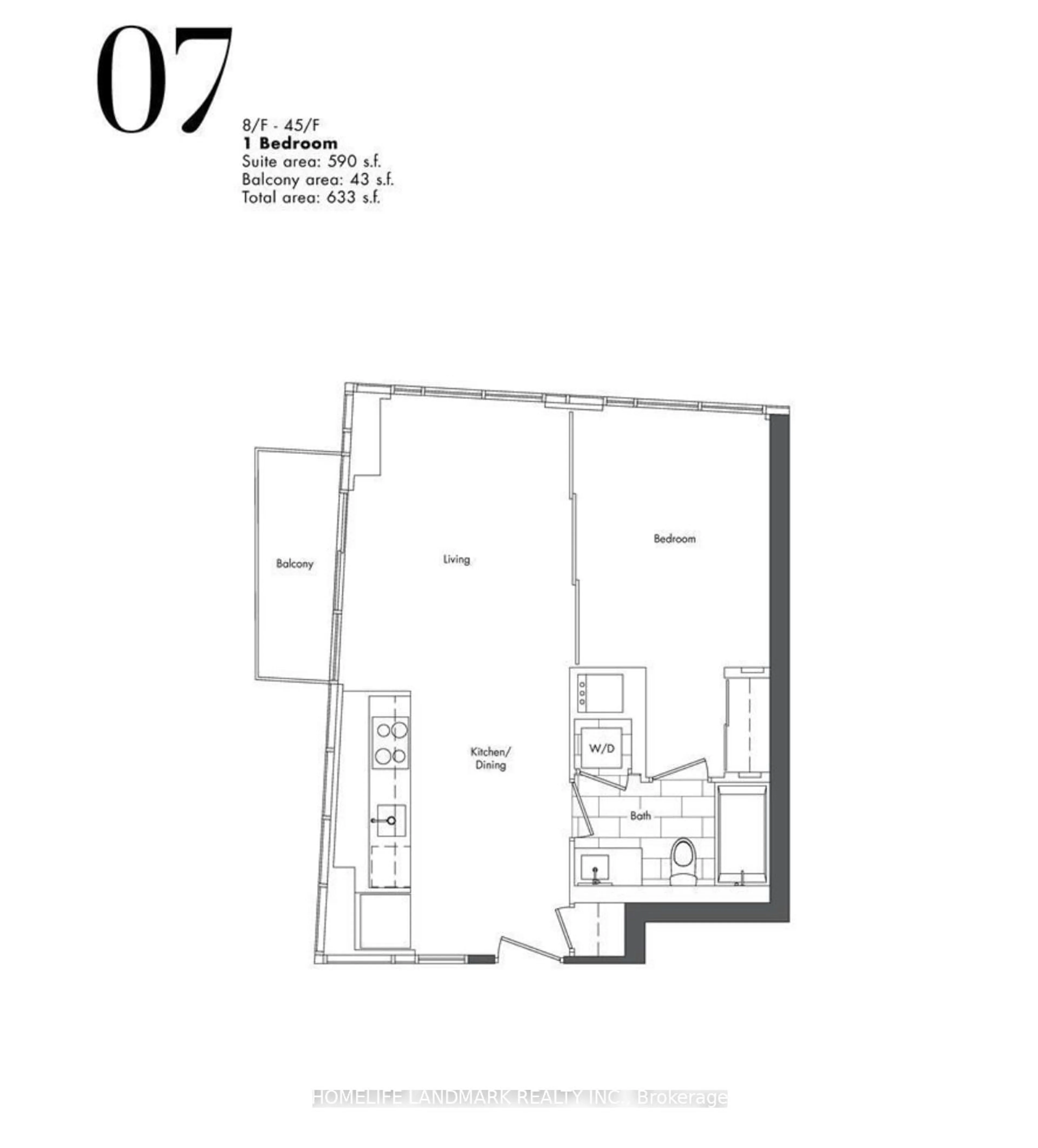 Floor plan for 85 Queens Wharf Rd #1507, Toronto Ontario M5V 0J9