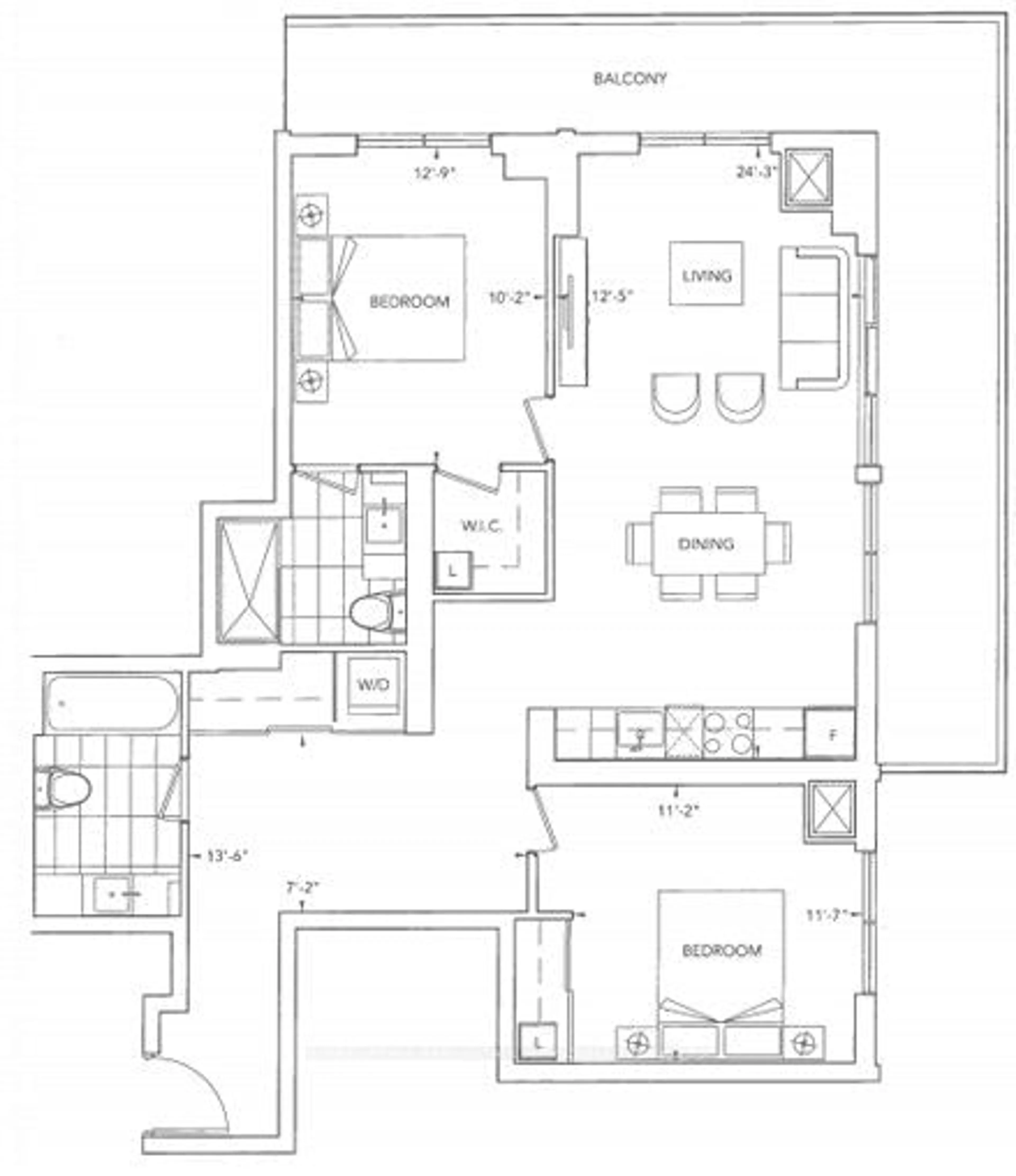 Floor plan for 300 Front St #2011, Toronto Ontario M5V 0E9