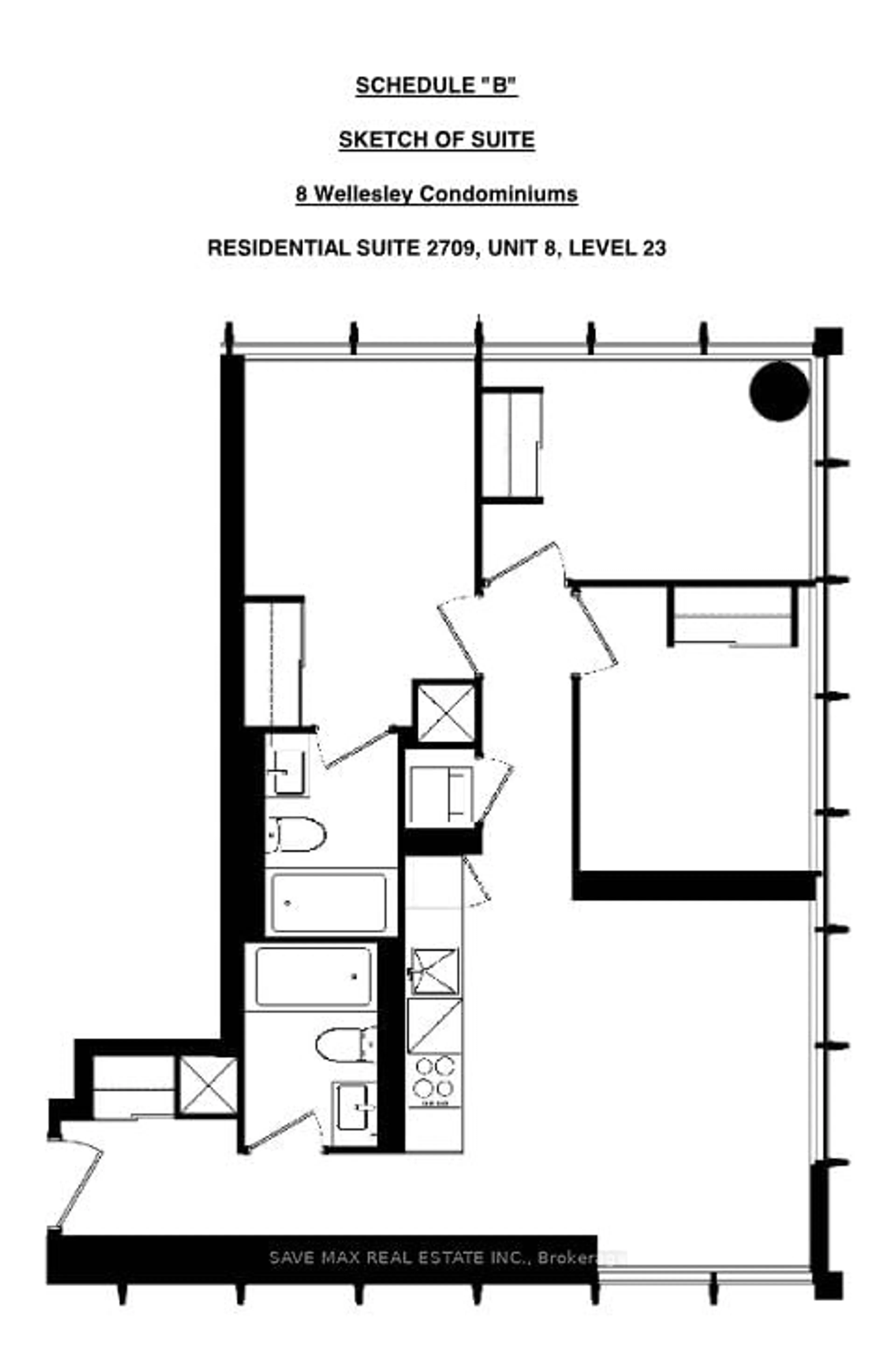 Floor plan for 8 Wellesley St #2709, Toronto Ontario M5Y 1E7