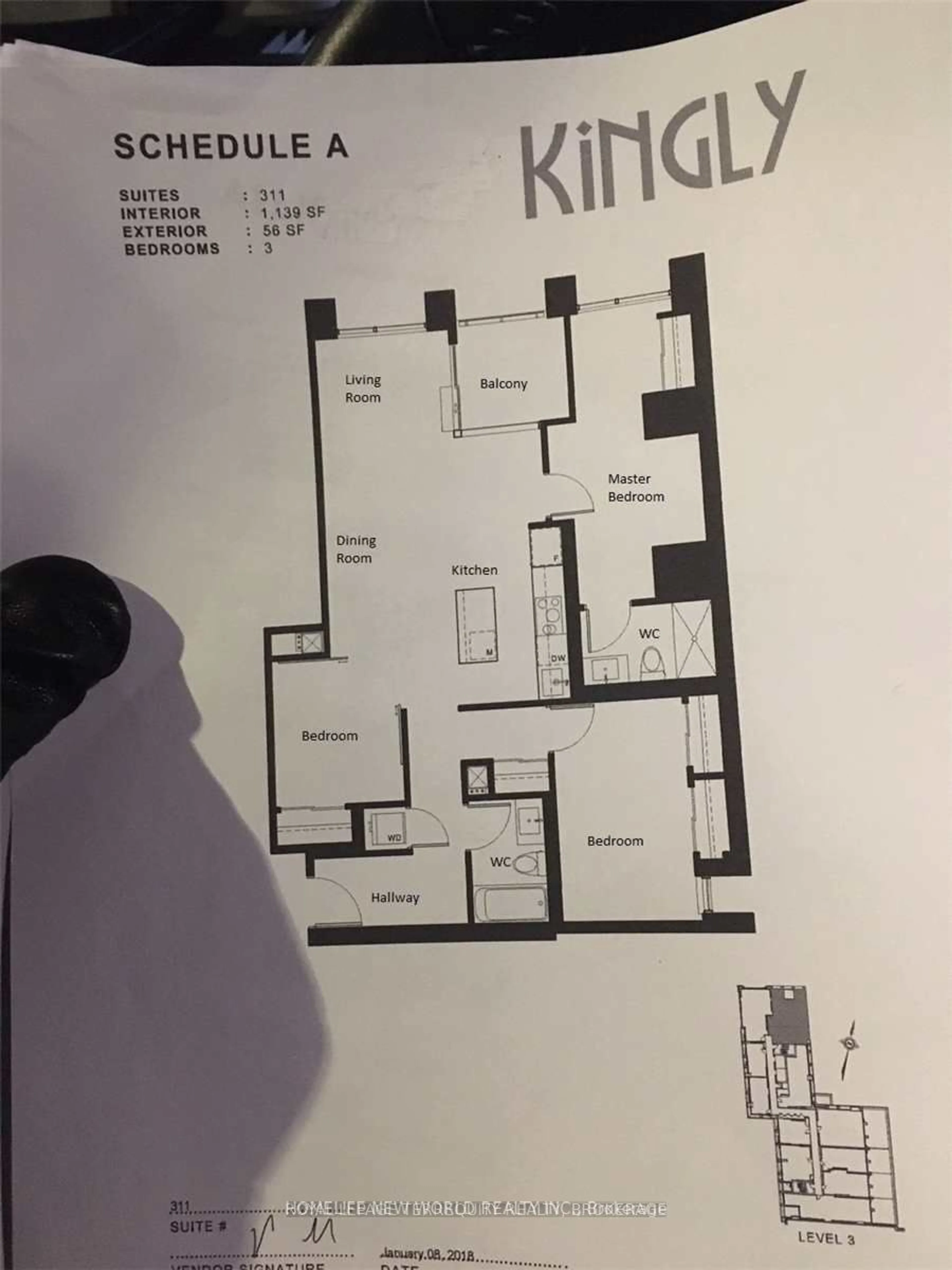 Floor plan for 501 Adelaide St #311, Toronto Ontario M5V 1T4