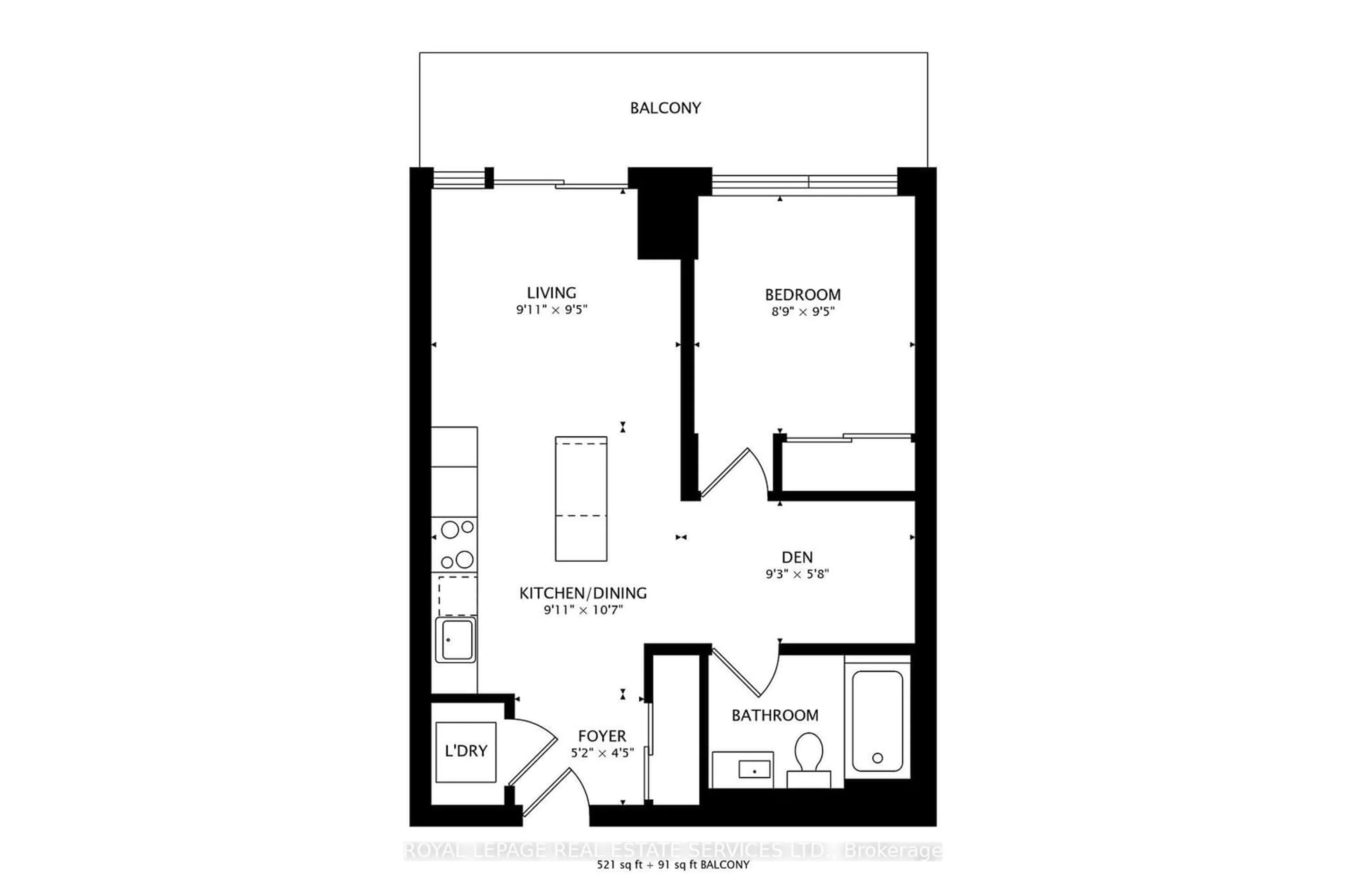 Floor plan for 1030 King St #407, Toronto Ontario M6K 0B4
