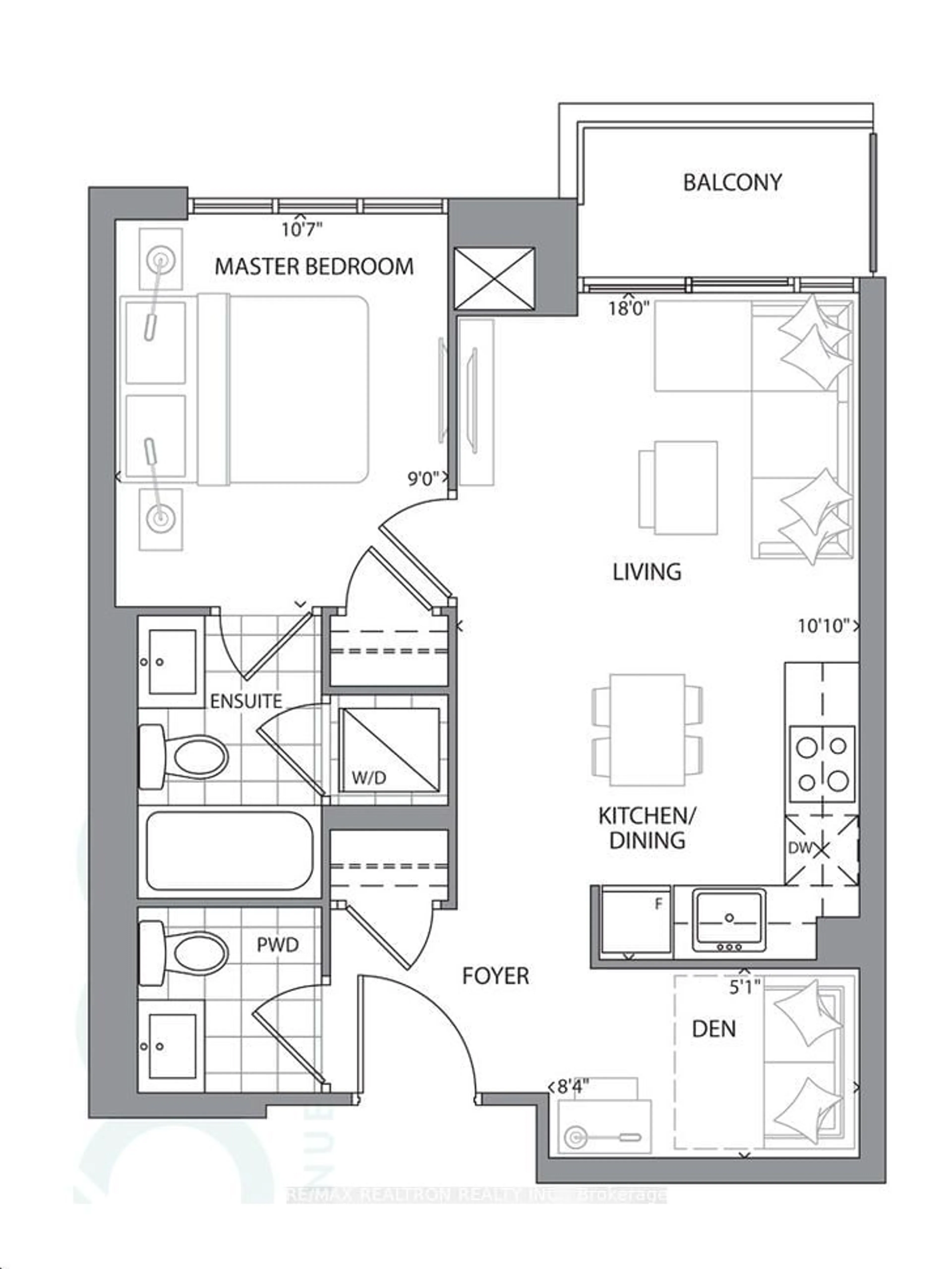 Floor plan for 609 Avenue Rd #1607, Toronto Ontario M4V 0B1