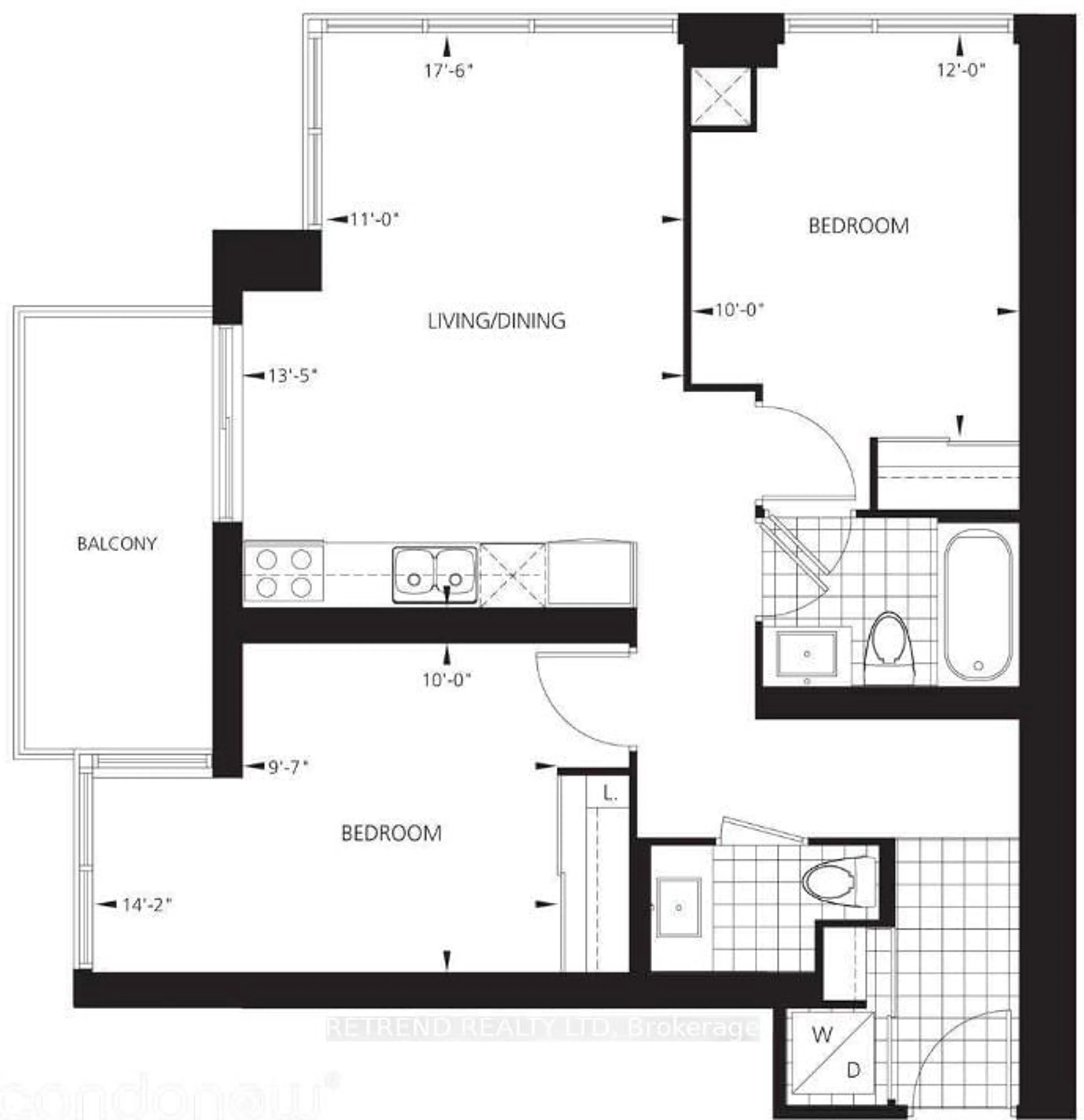 Floor plan for 5168 Yonge St #1209, Toronto Ontario M2N 0G1