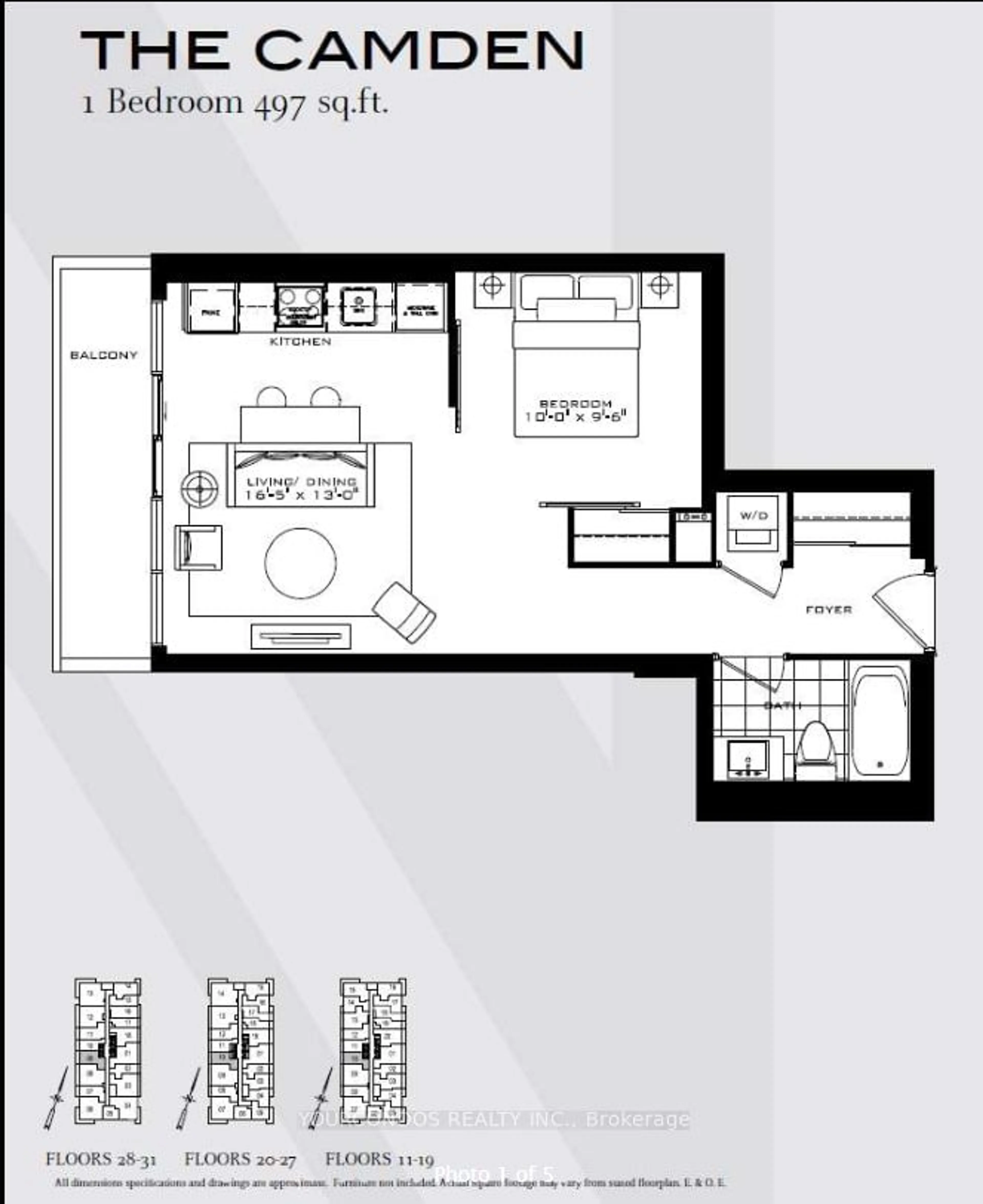Floor plan for 955 Bay St #1610, Toronto Ontario M5S 0C6