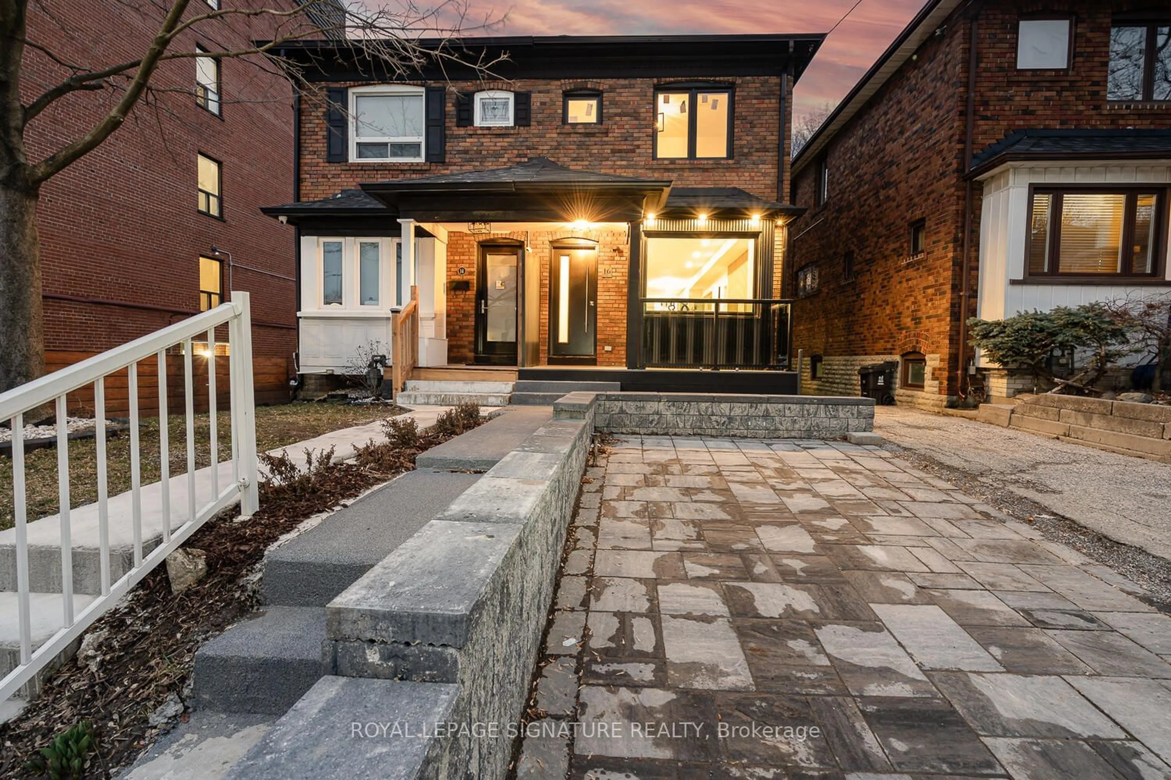 Home with brick exterior material for 16 Latimer Ave, Toronto Ontario M5N 2L8