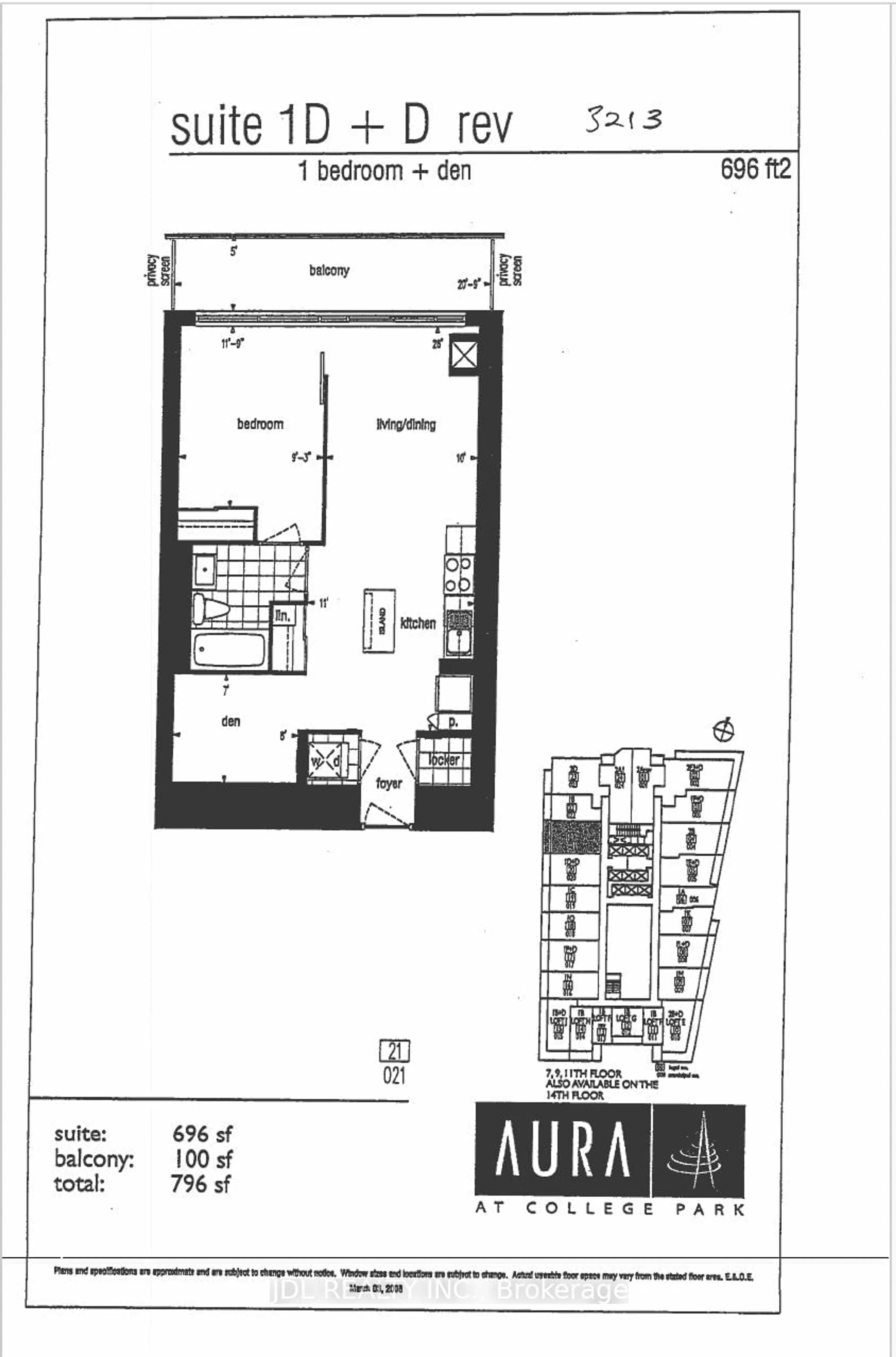 Floor plan for 386 Yonge St #3213, Toronto Ontario M5B 0A5