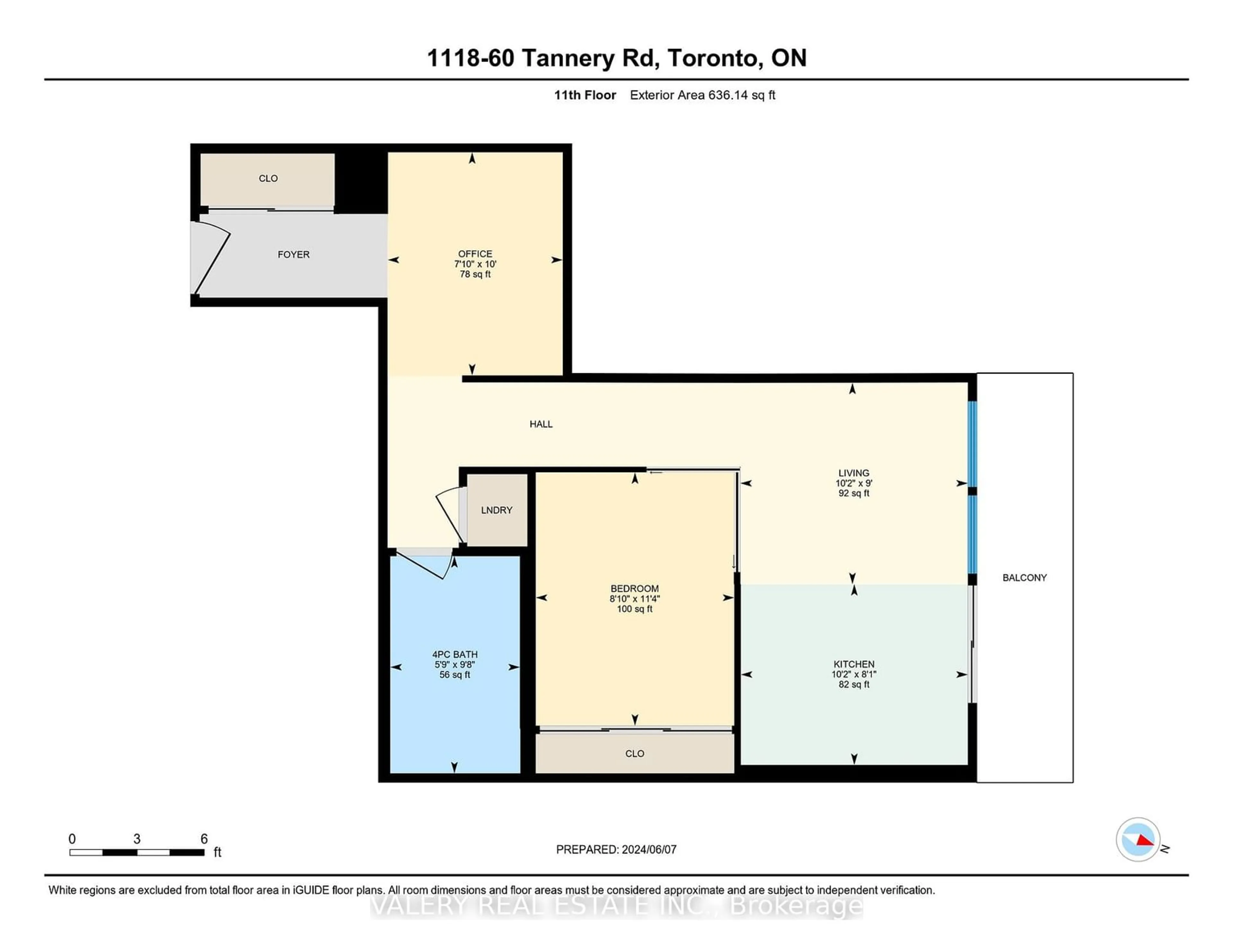 Floor plan for 60 Tannery Rd #1118, Toronto Ontario M5A 0S8