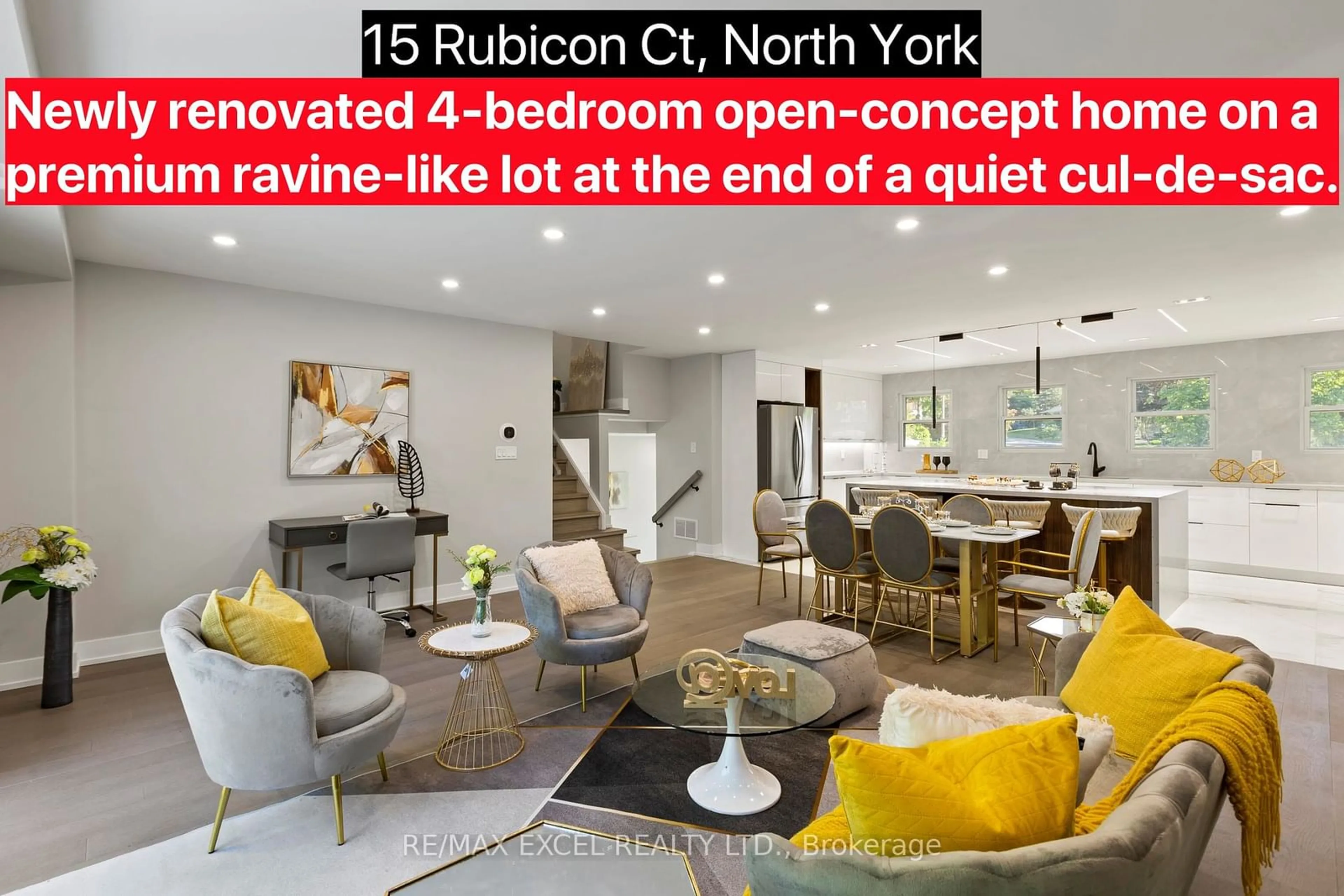 Living room for 15 Rubicon Crt, Toronto Ontario M2M 3P7
