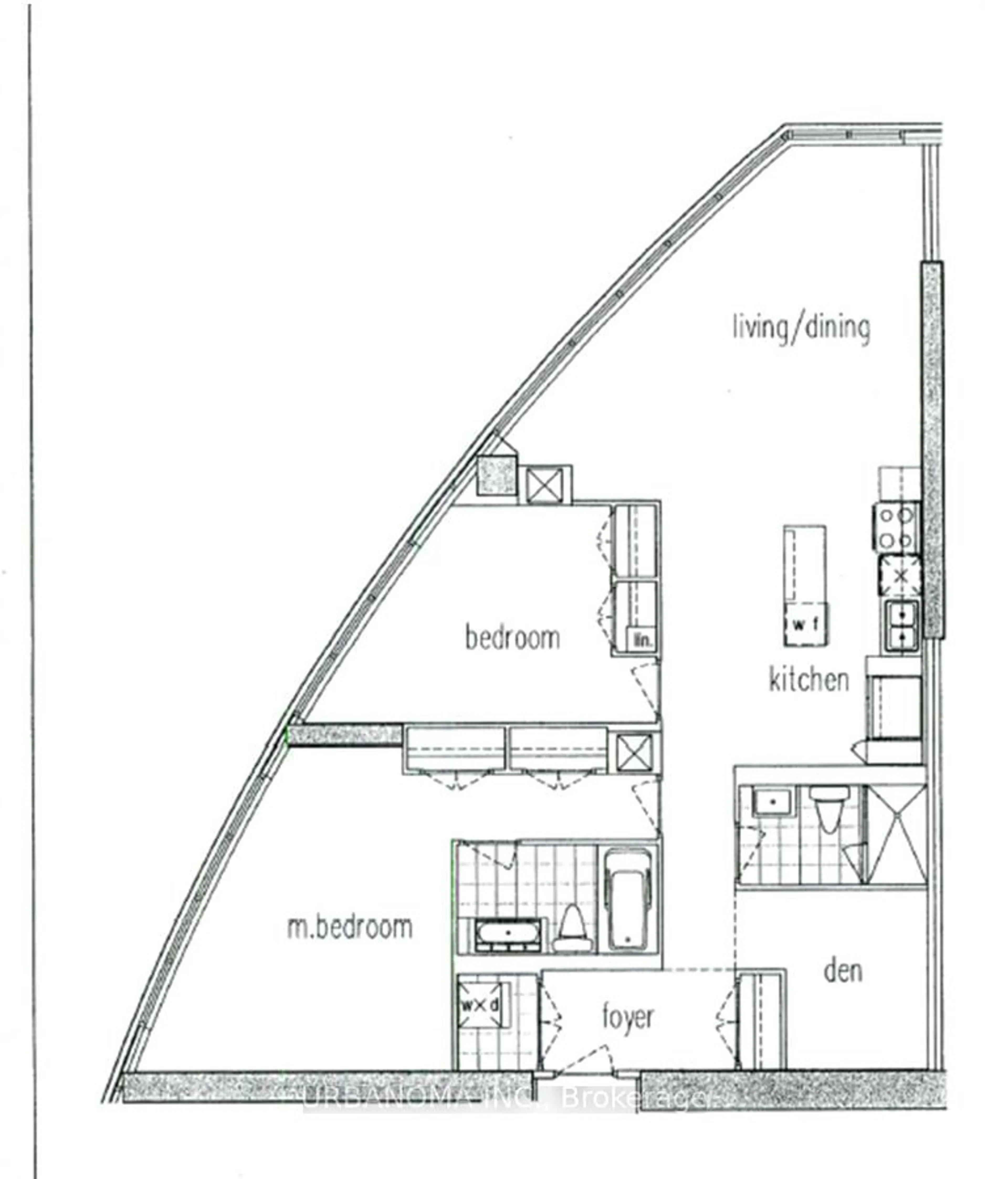 Floor plan for 388 Yonge St #6116, Toronto Ontario M5B 0A4