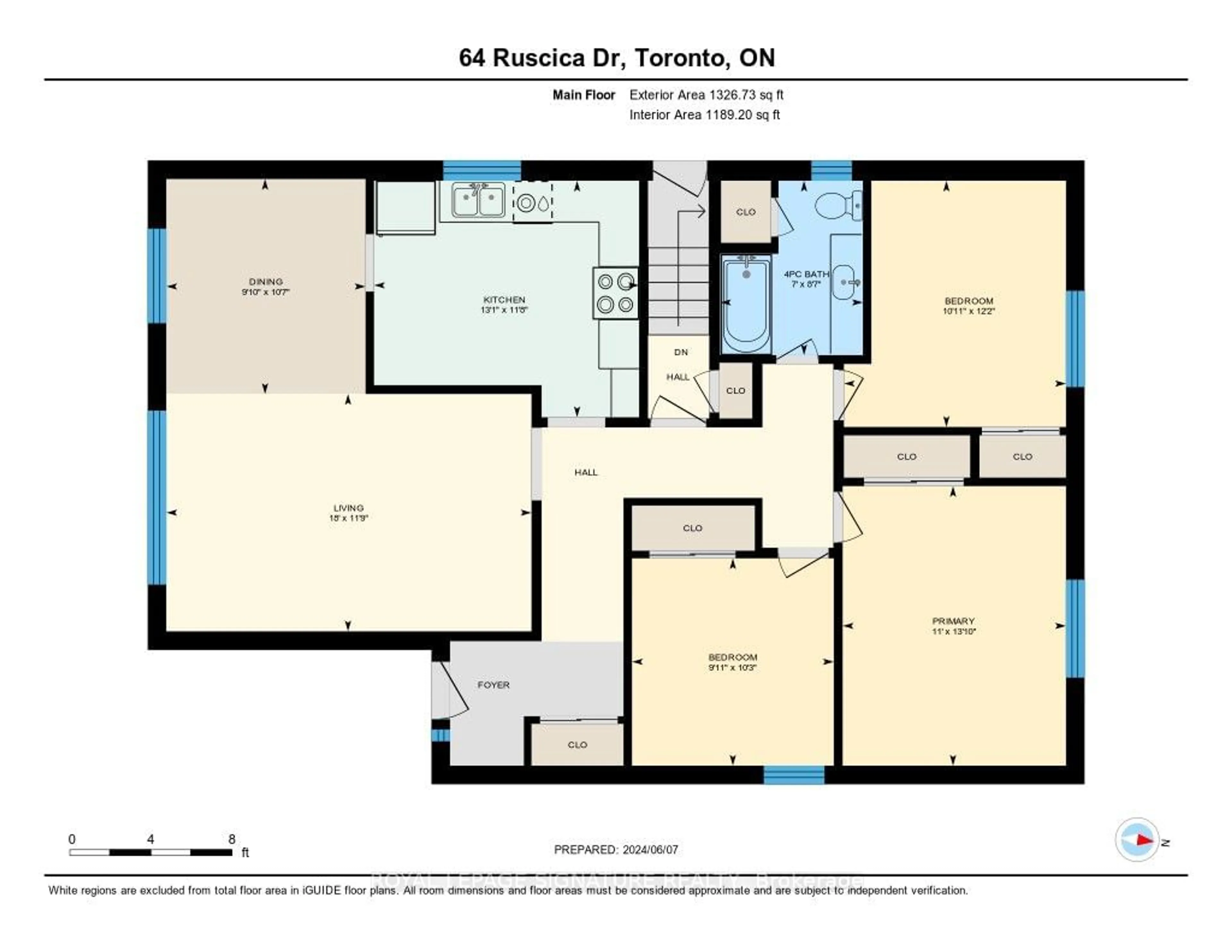 Floor plan for 64 RUSCICA Dr, Toronto Ontario M4A 1R4