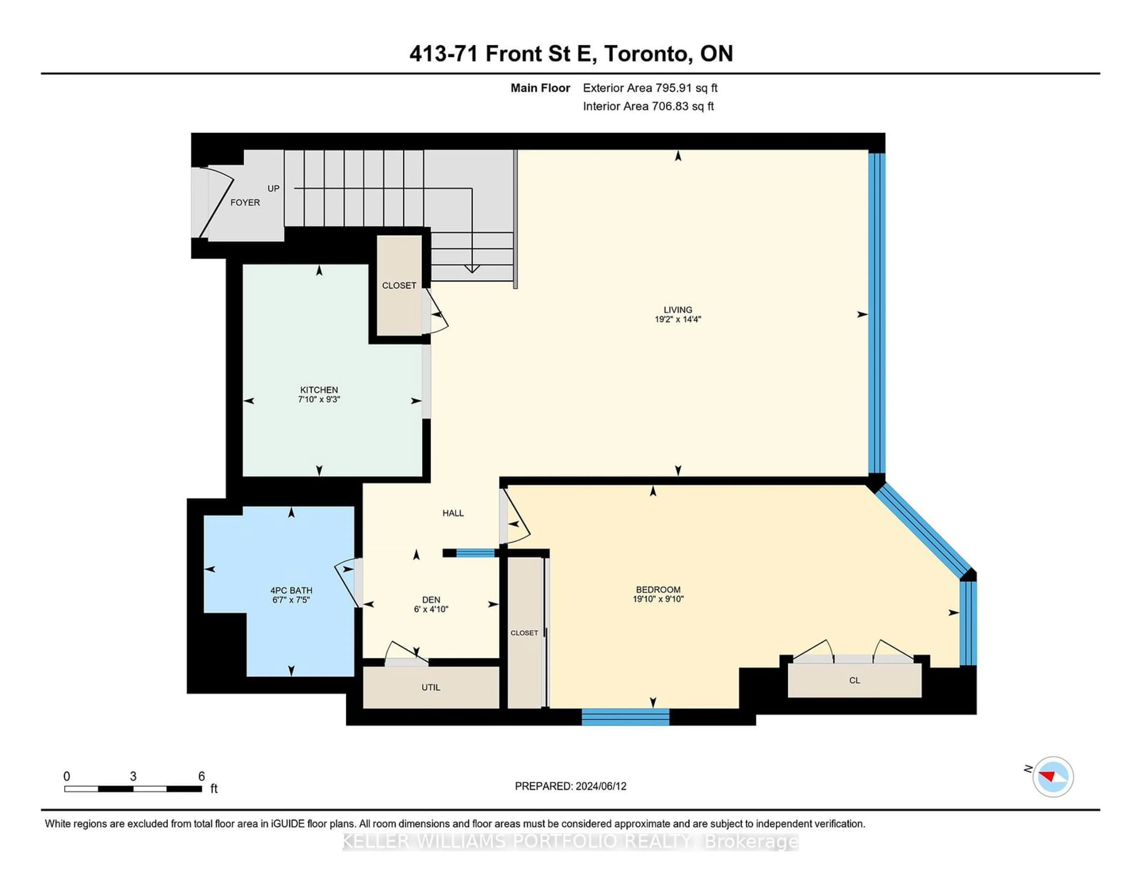 Floor plan for 71 Front St #413, Toronto Ontario M5E 1T9