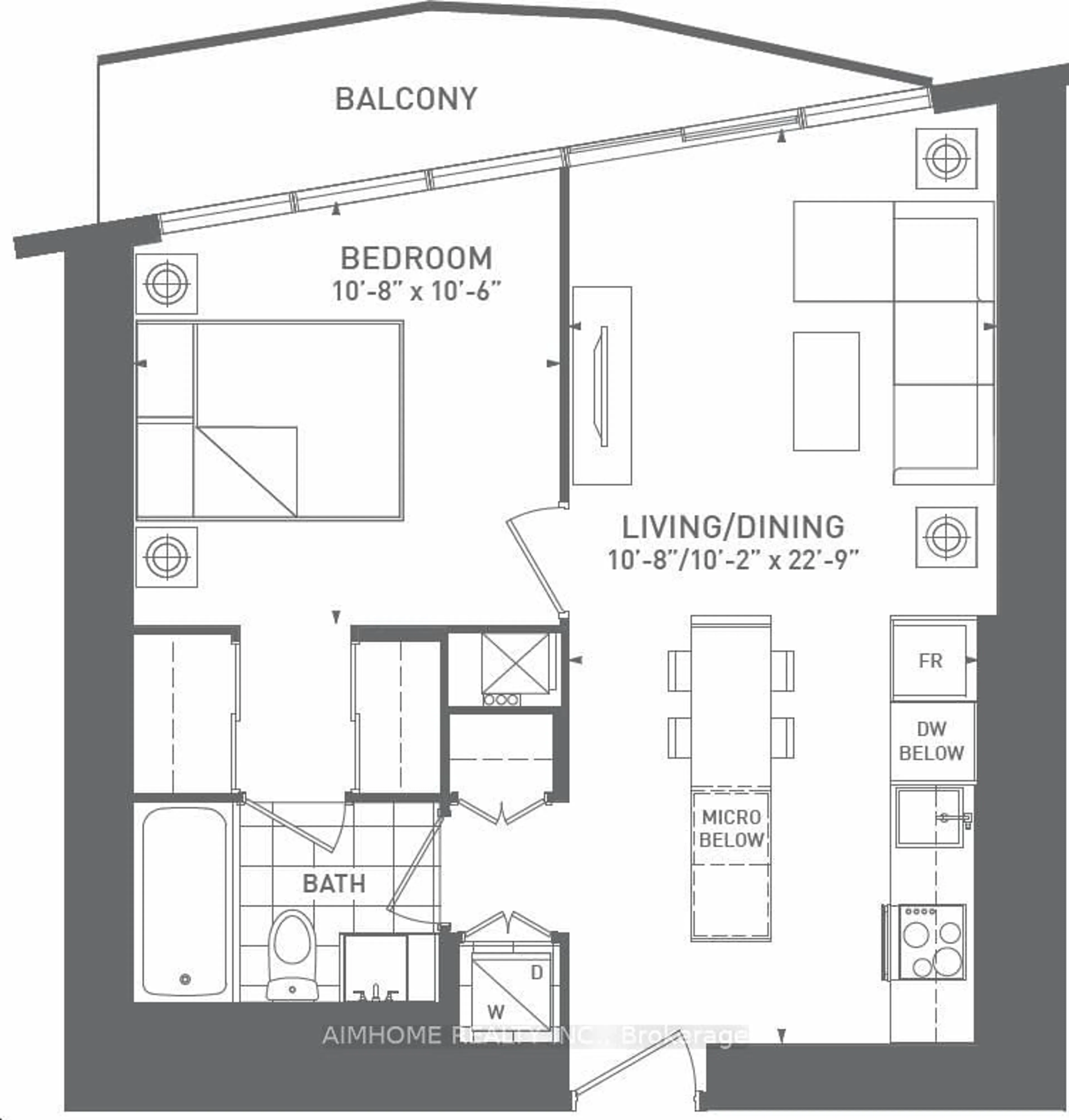 Floor plan for 100 Harbour St #6103, Toronto Ontario M5J 0B5