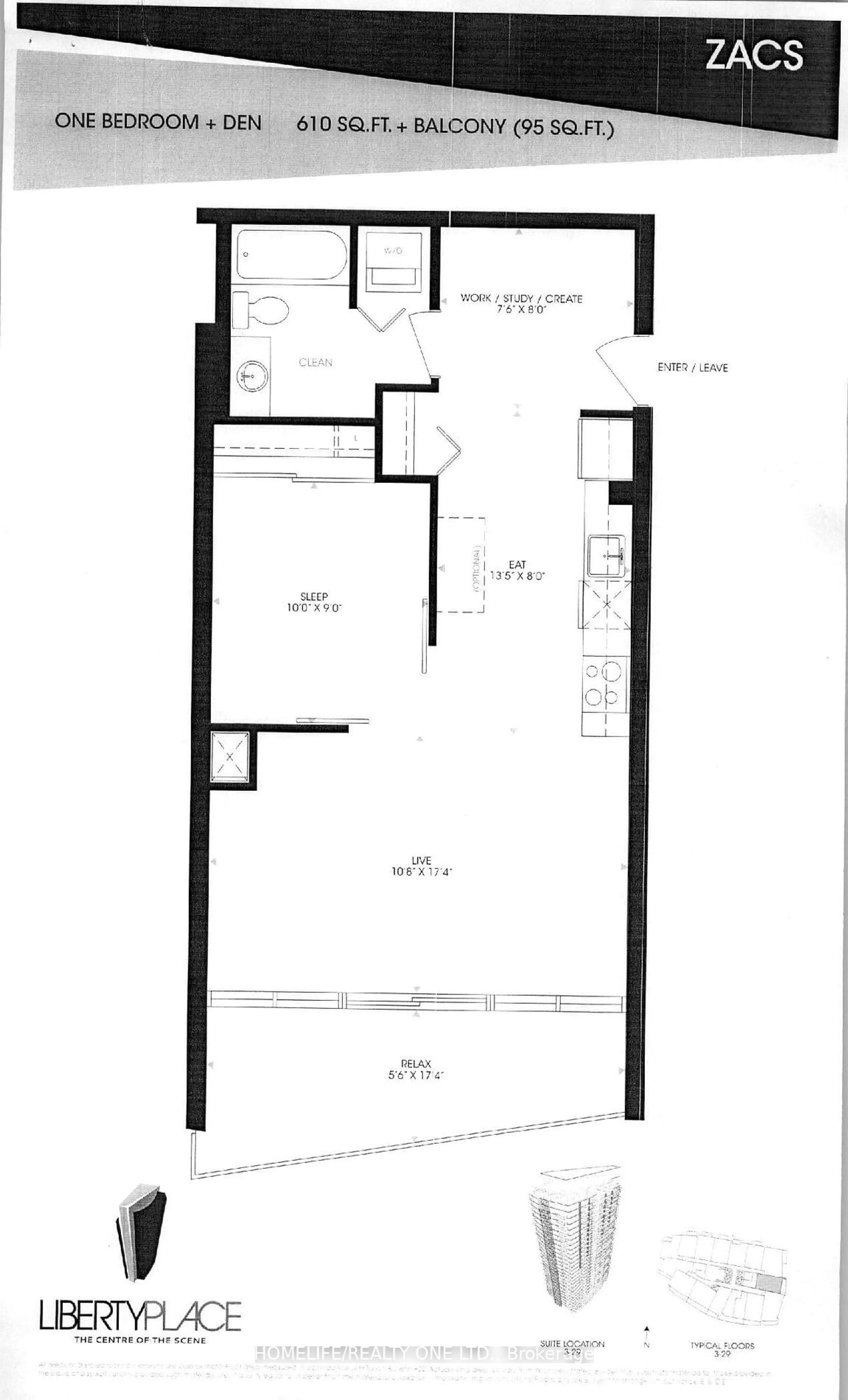 Floor plan for 150 East Liberty St #2704, Toronto Ontario M6K 3R5