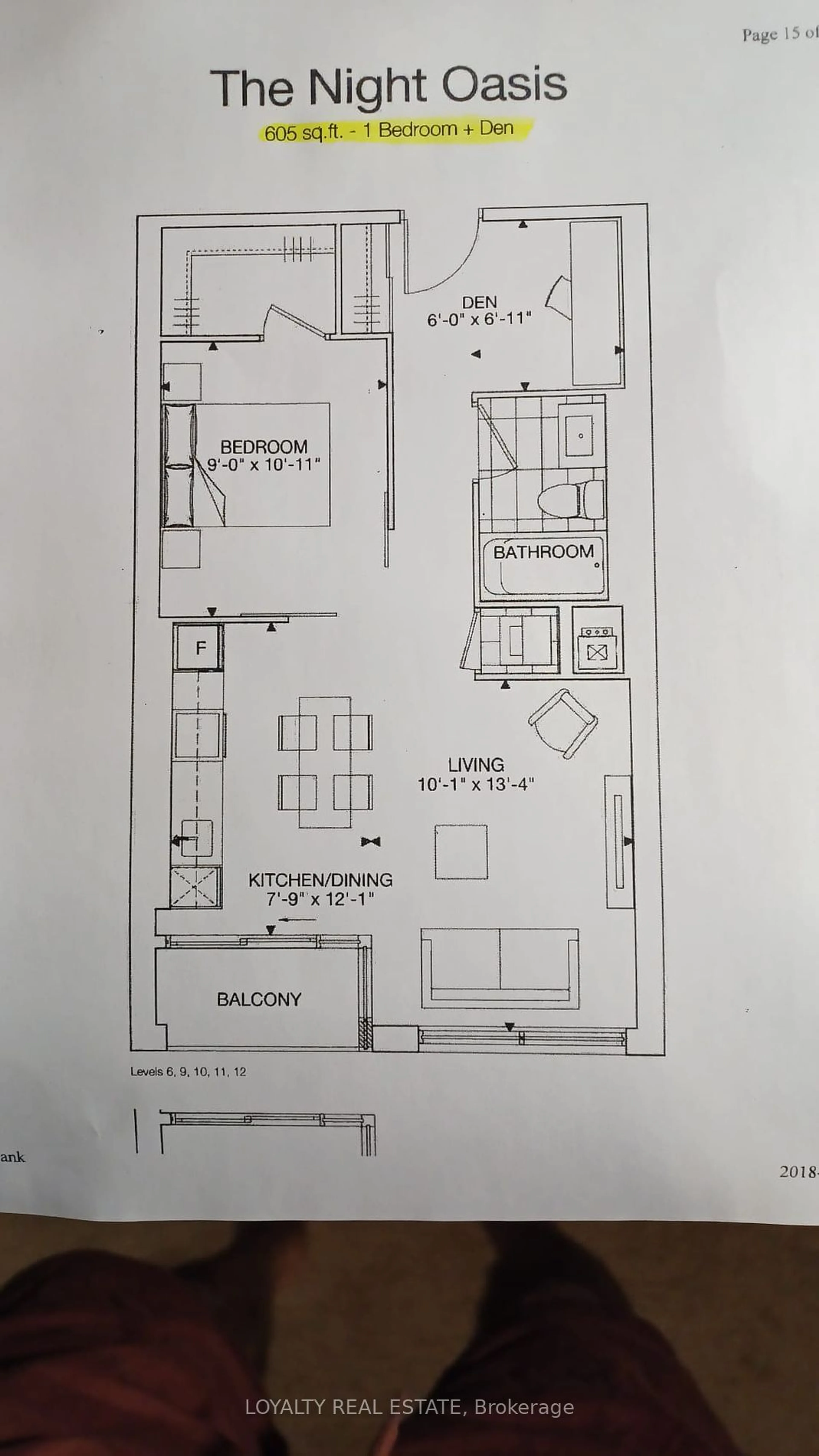 Floor plan for 87 PETER St #1206, Toronto Ontario M5V 2G4