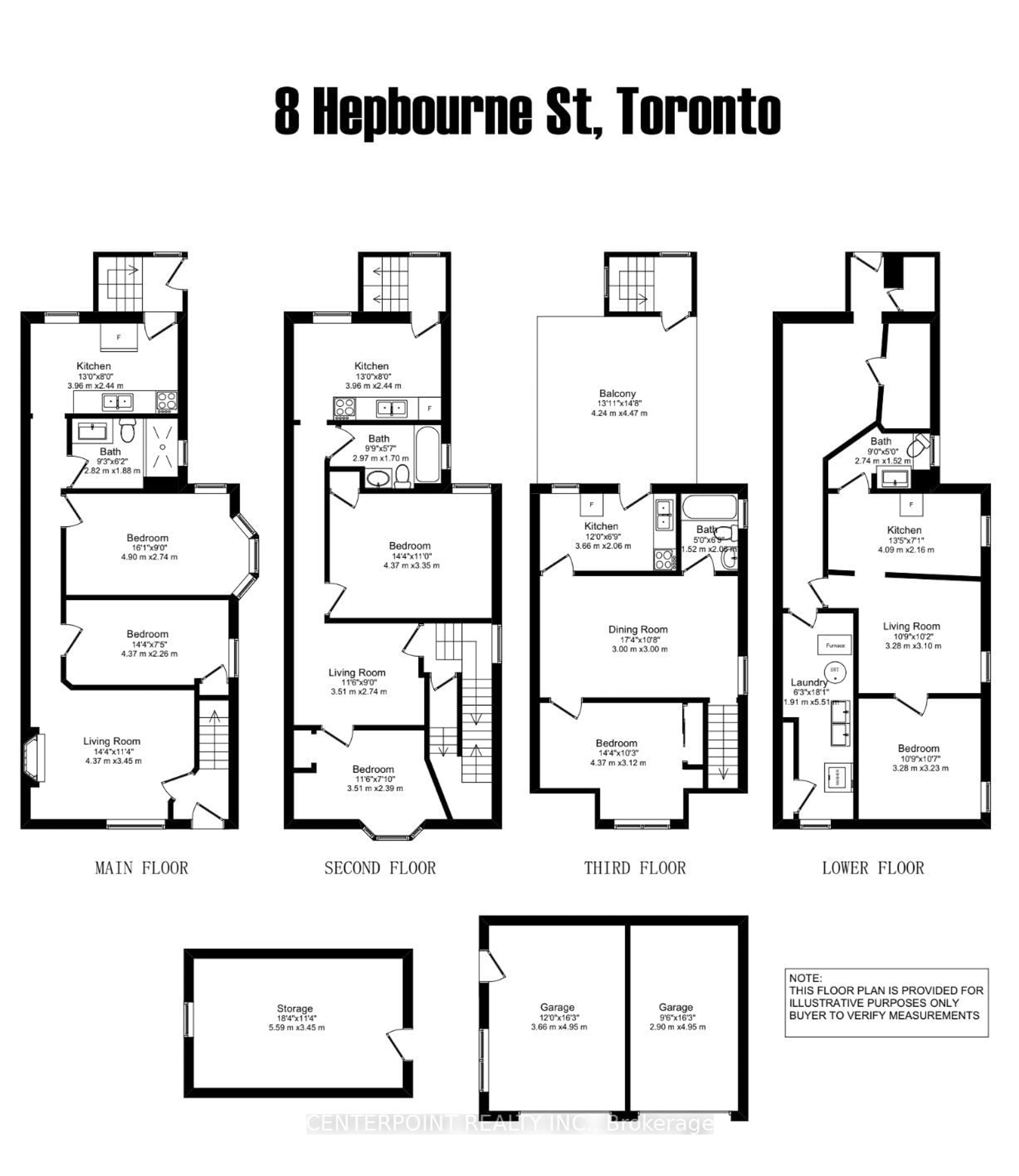 Floor plan for 8 Hepbourne St, Toronto Ontario M6H 1J8