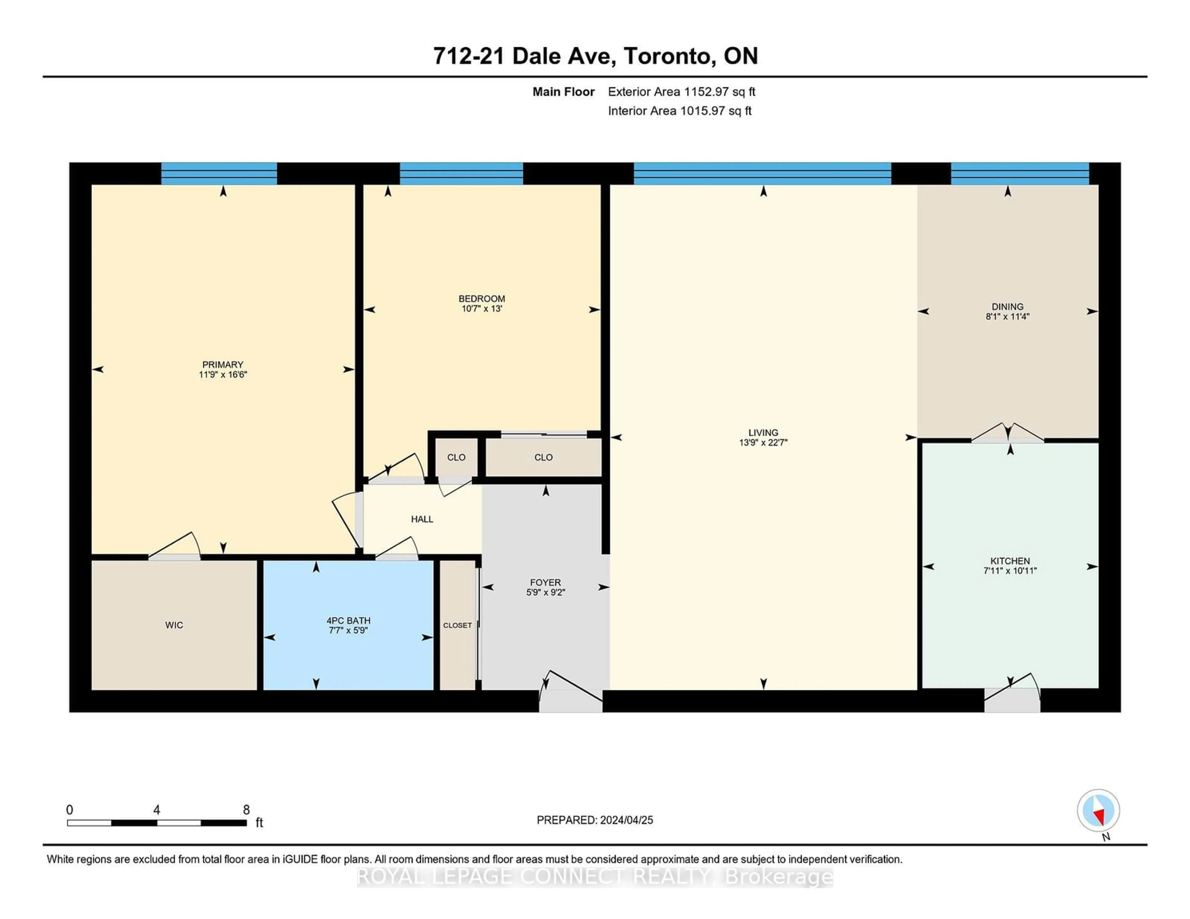 Floor plan for 21 Dale Ave #712, Toronto Ontario M4W 1K3