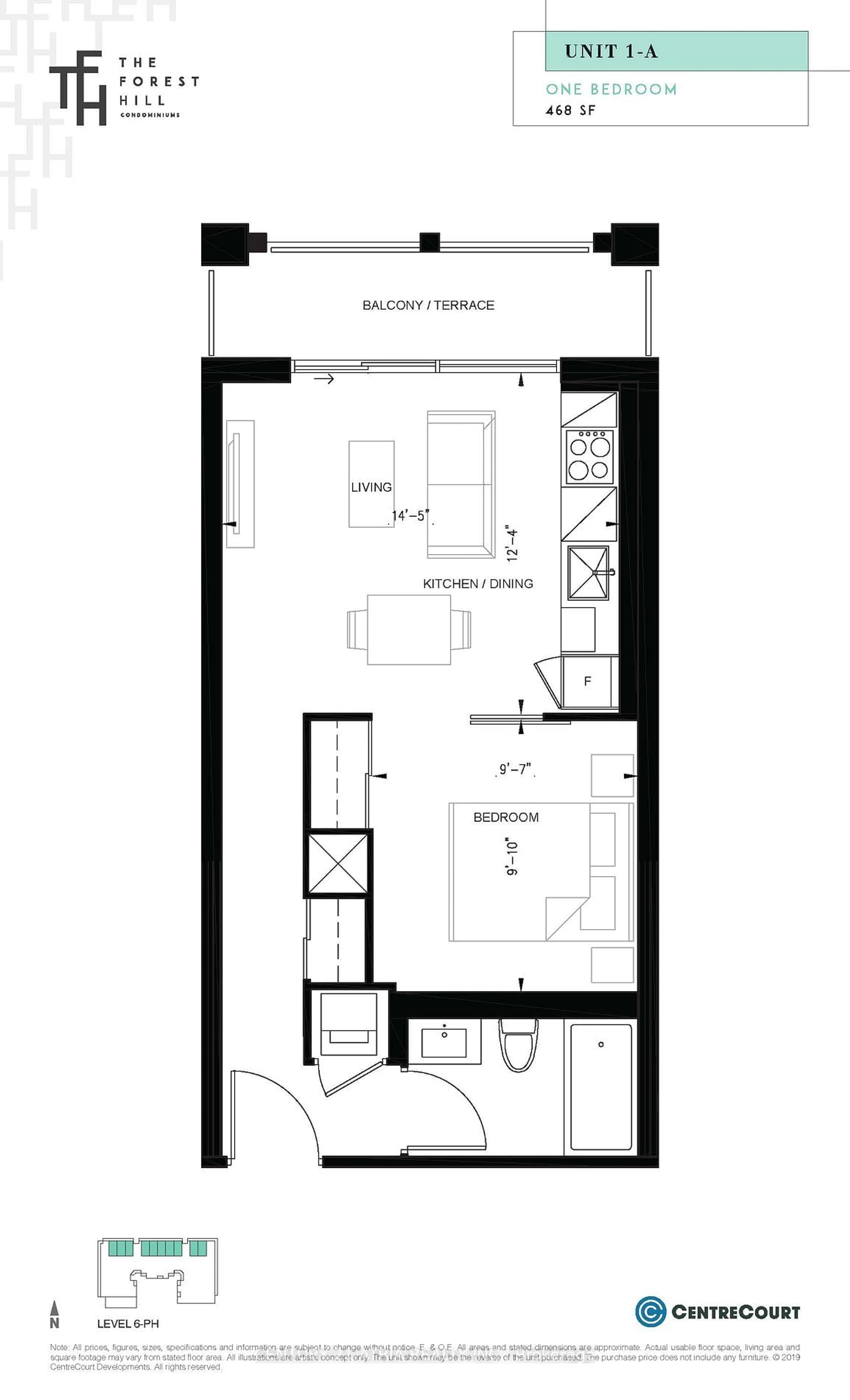 Floor plan for 2020 Bathurst St #820, Toronto Ontario M5P 0A6