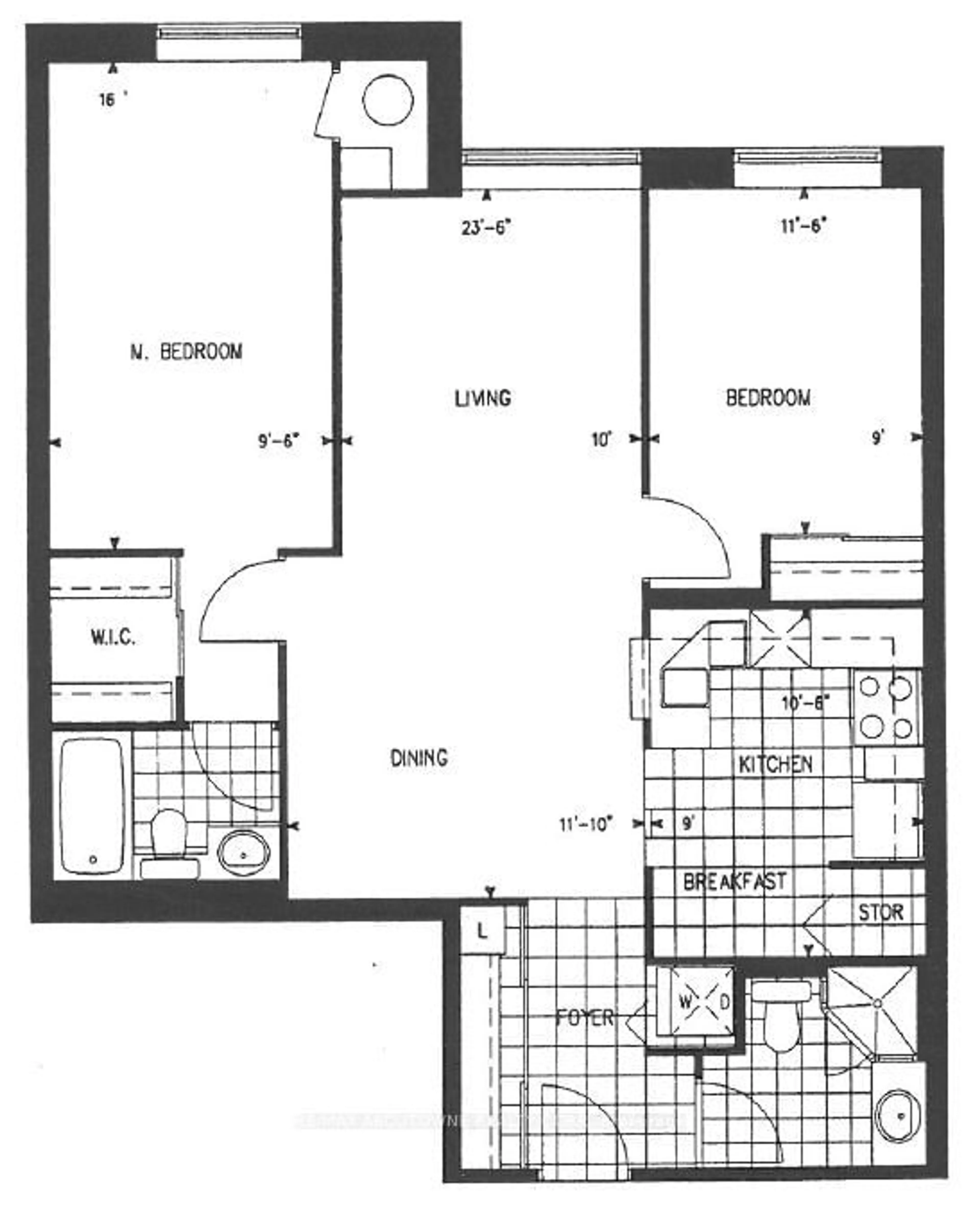 Floor plan for 88 Grandview Way #817, Toronto Ontario M2N 6V6