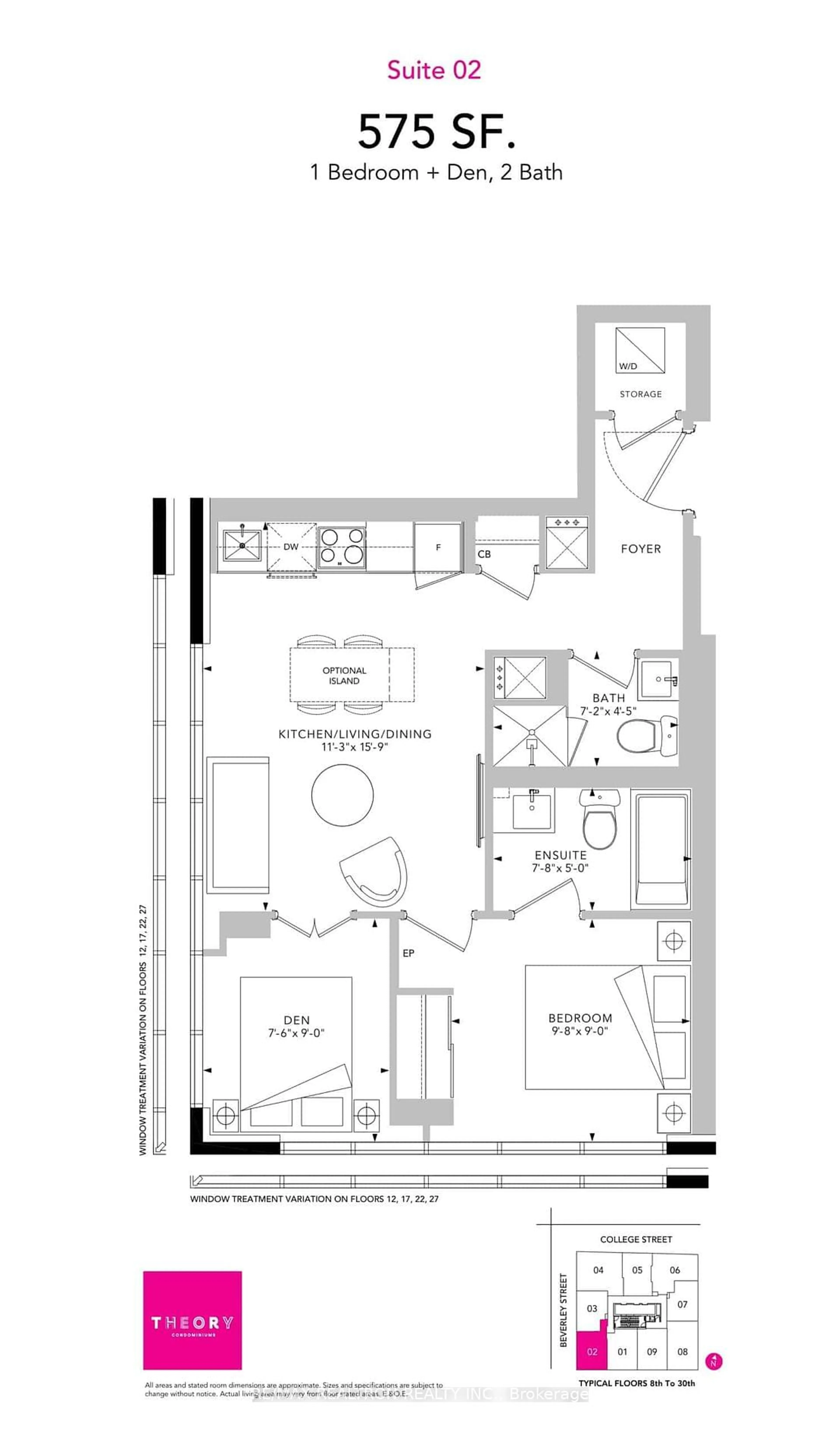 Floor plan for 203 College St #1302, Toronto Ontario M5T 1P9