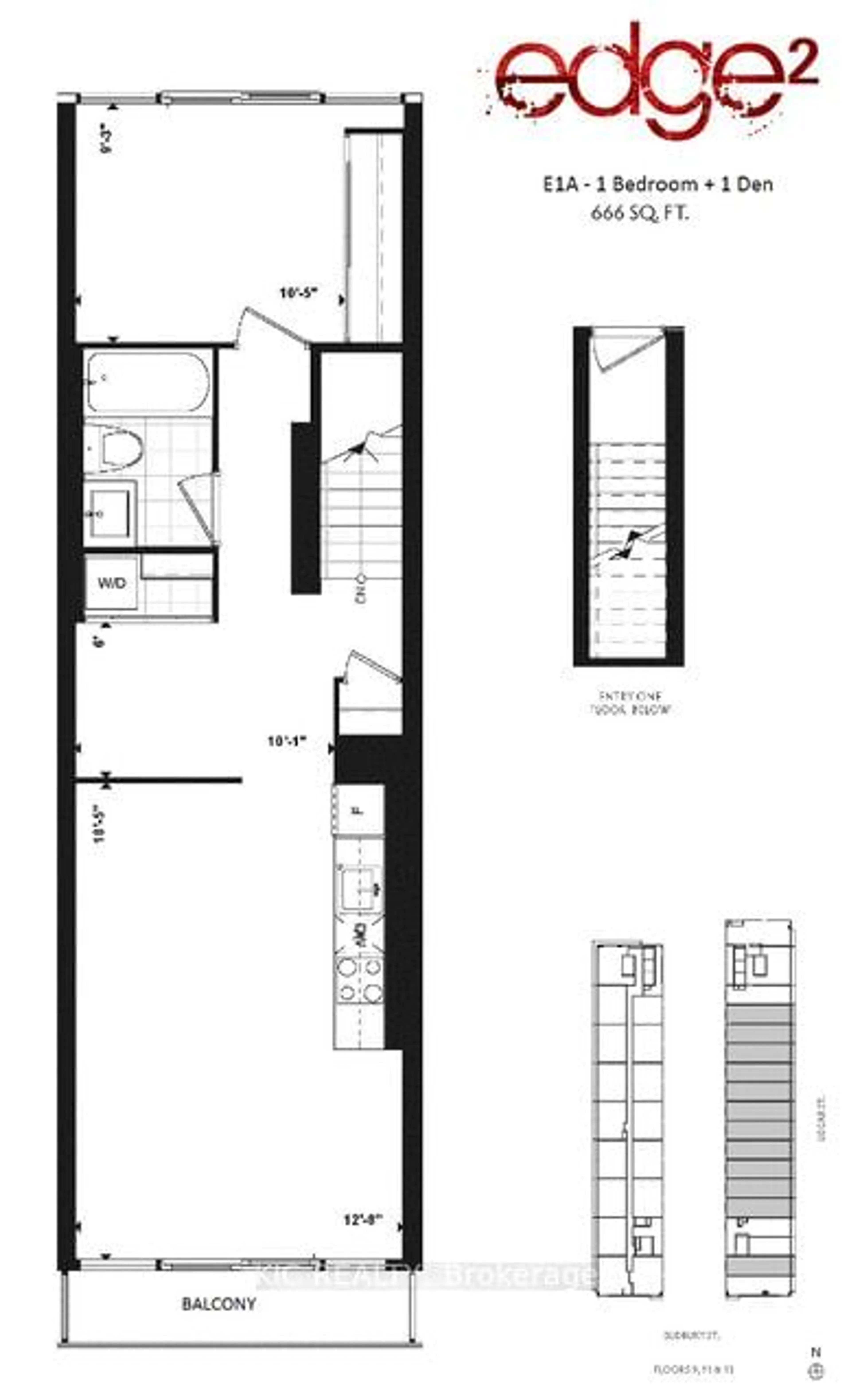 Floor plan for 36 Lisgar St #1205E, Toronto Ontario M6J 0C7