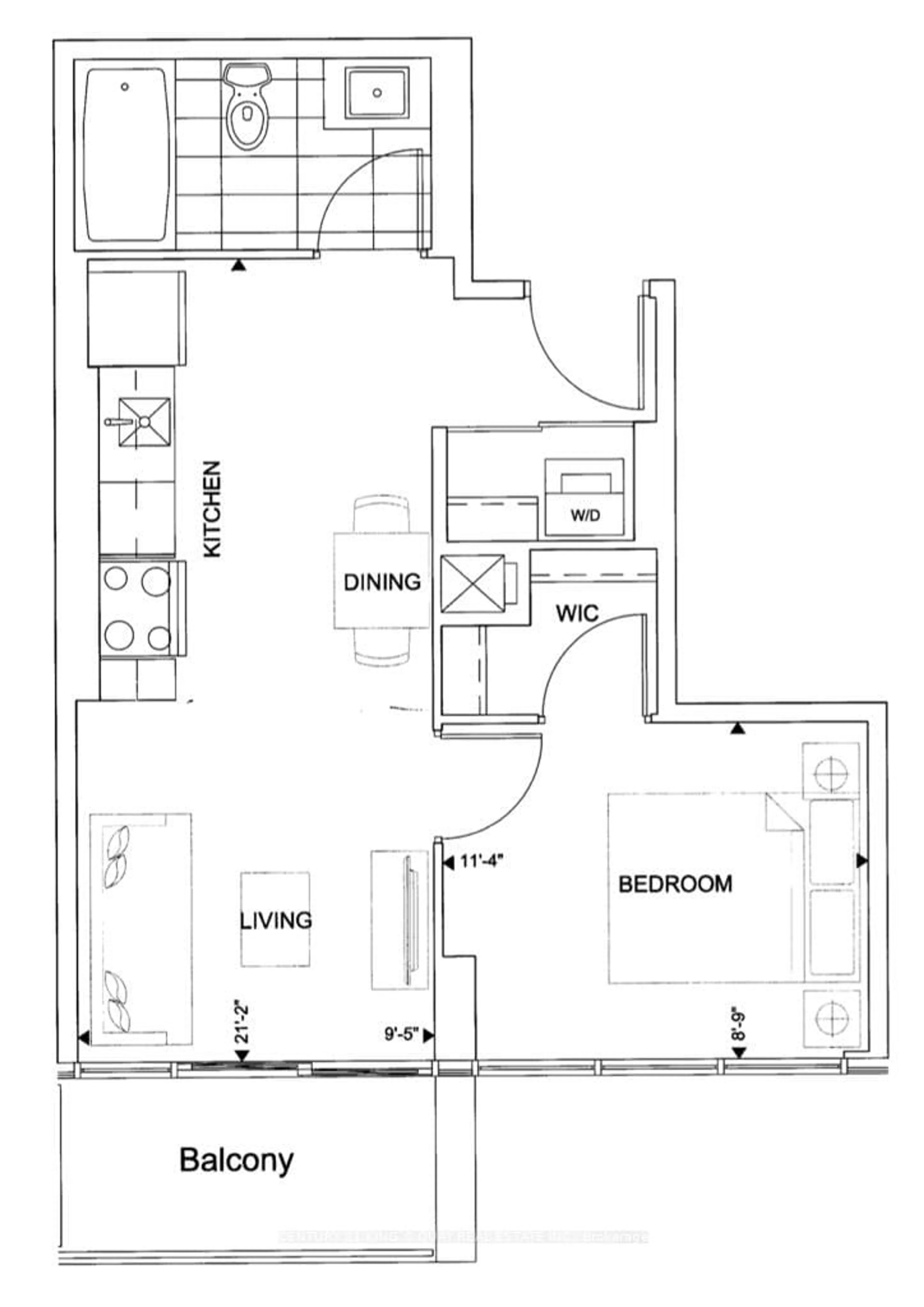 Floor plan for 128 Fairview Mall Dr #1212, Toronto Ontario M2J 0E8