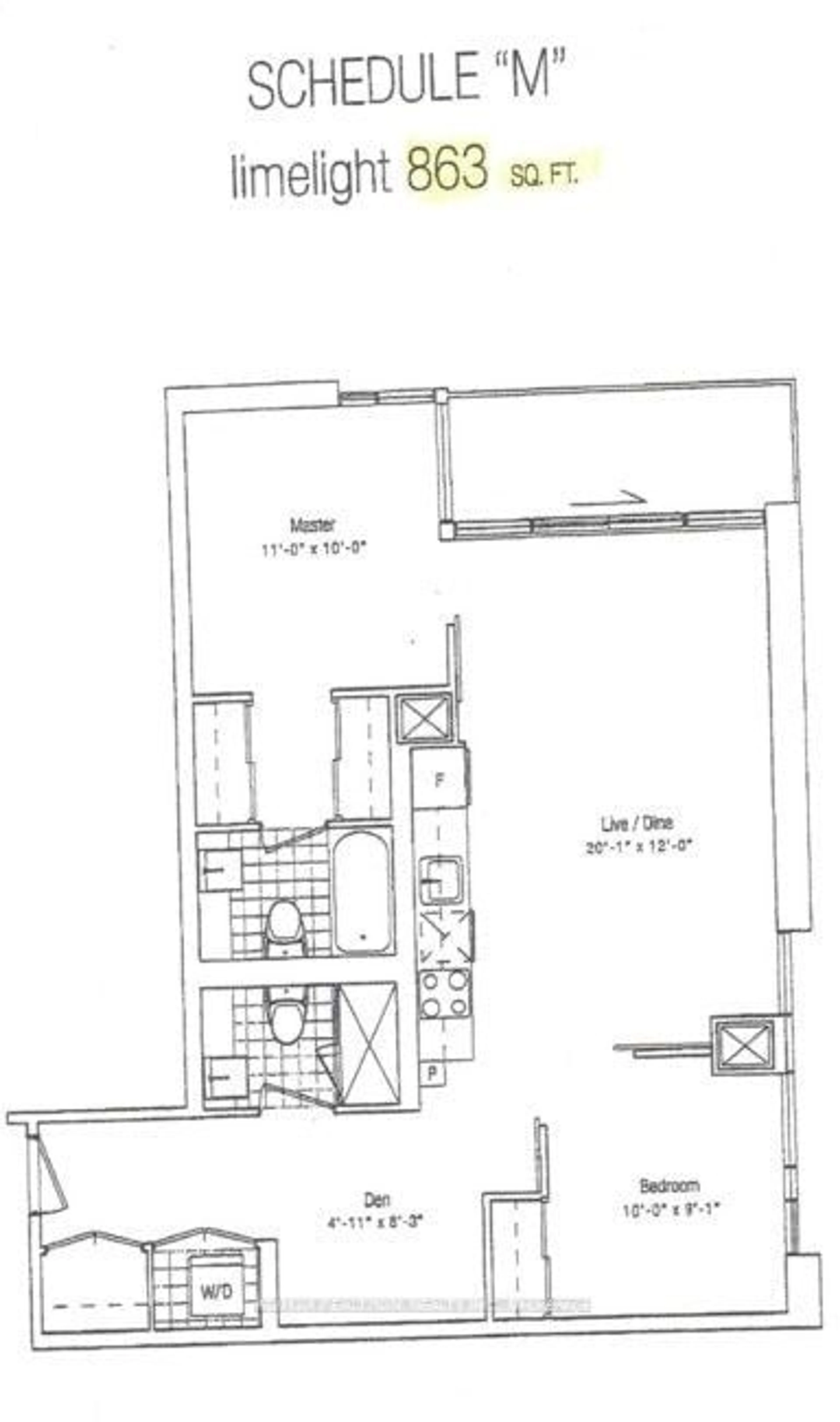Floor plan for 770 Bay St #1606, Toronto Ontario M5G 0A6