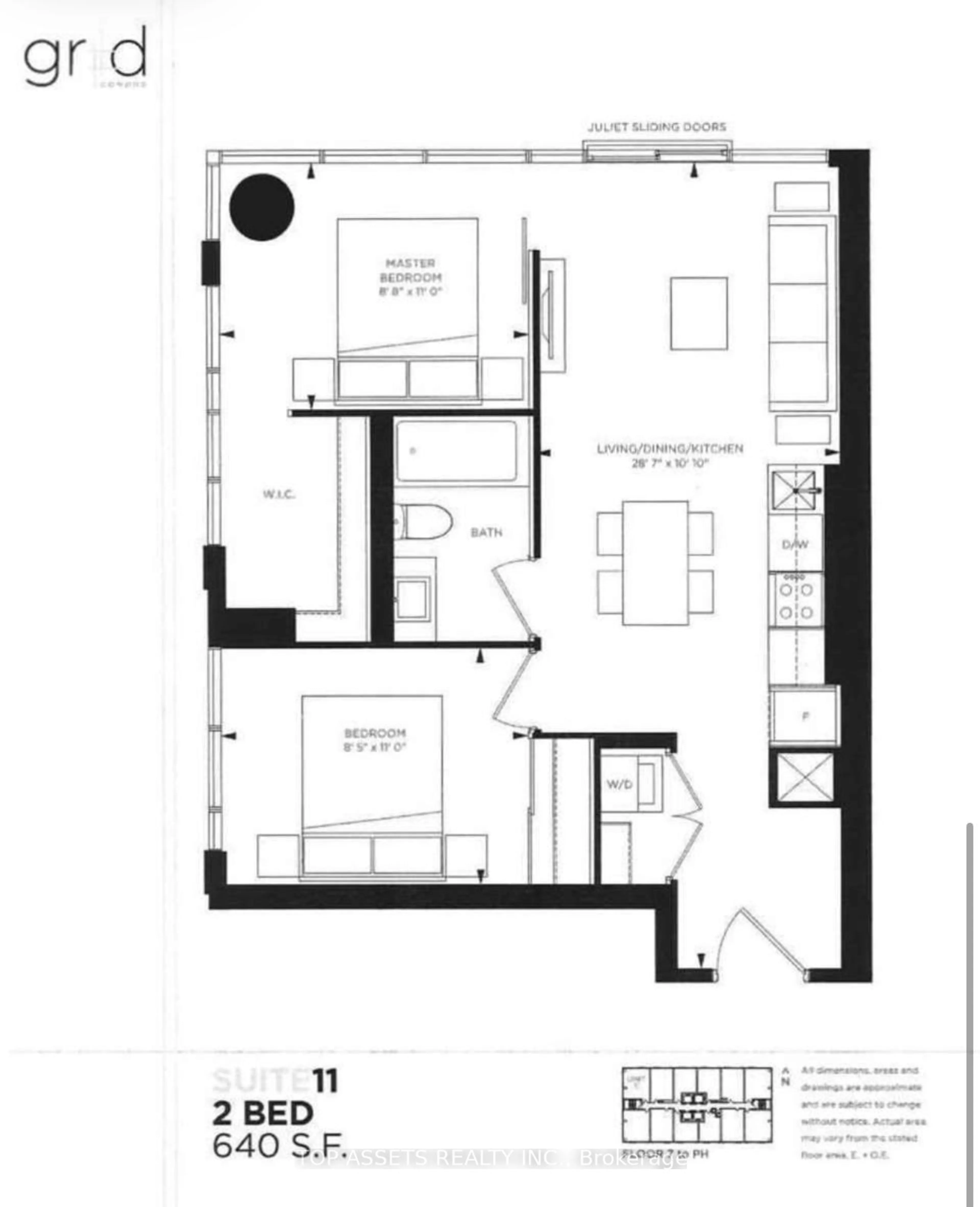Floor plan for 181 Dundas St #4111, Toronto Ontario M5A 0N5