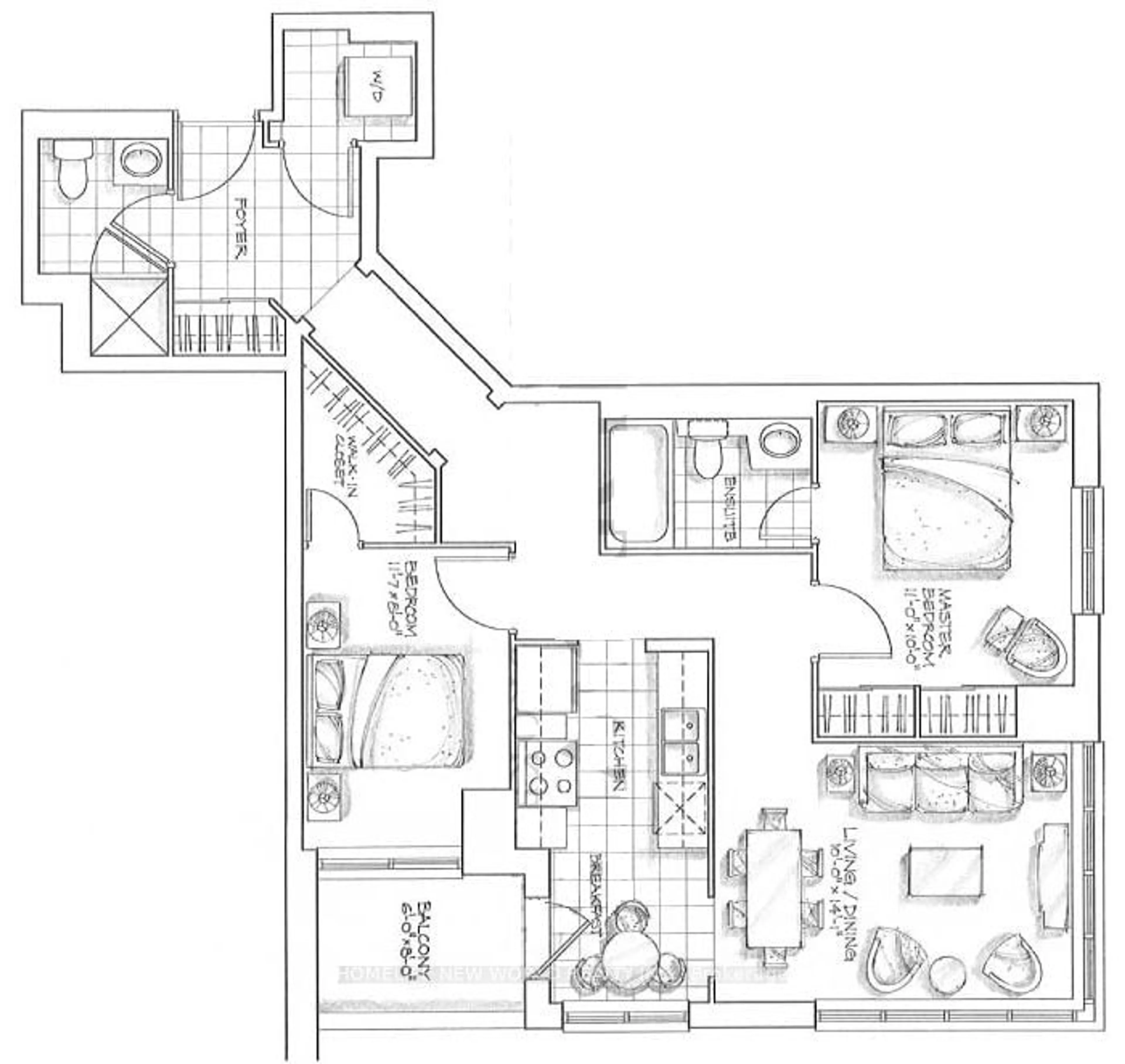 Floor plan for 8 Rean Dr #305, Toronto Ontario M2K 3B9