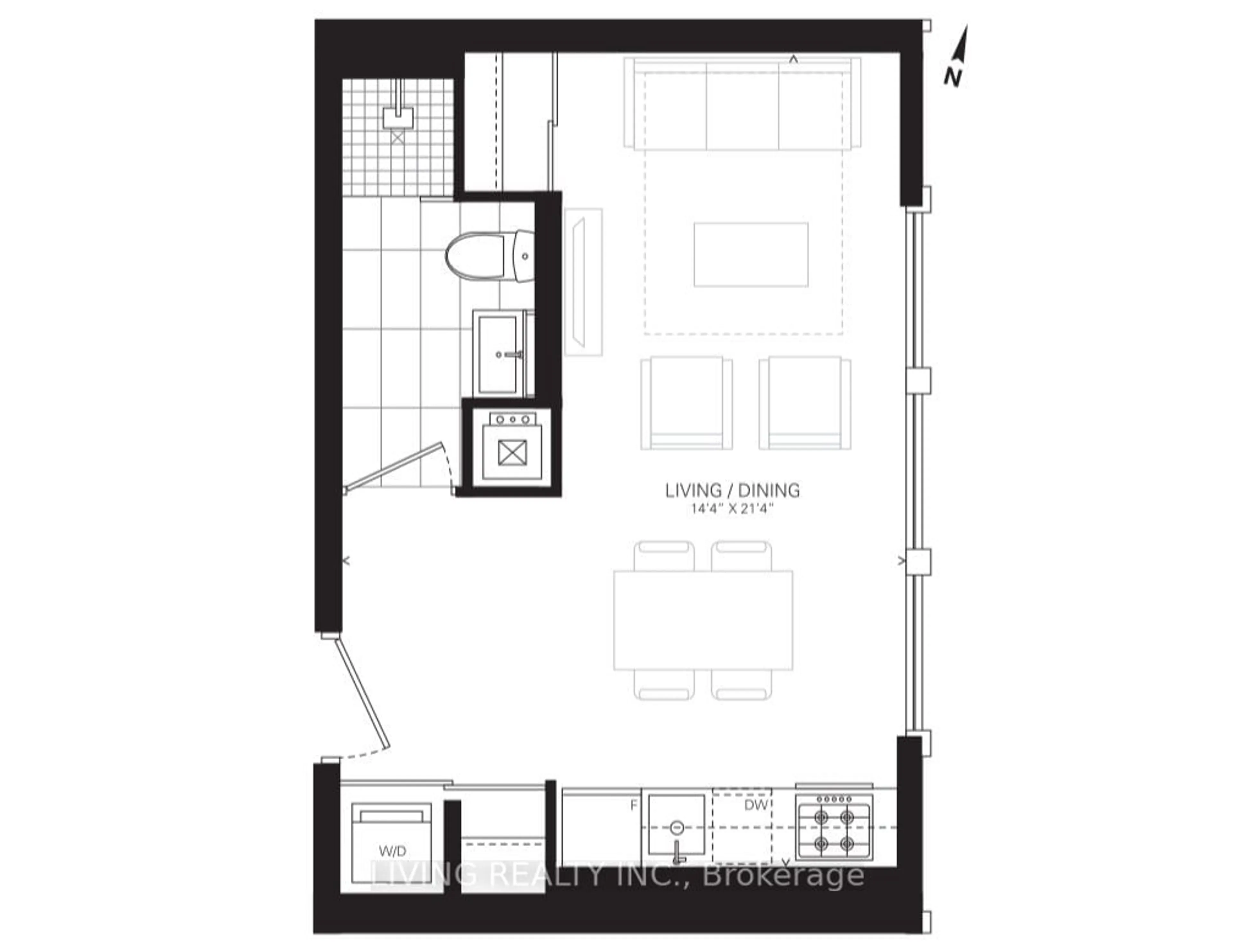 Floor plan for 17 Dundonald St #406, Toronto Ontario M4Y 1K3
