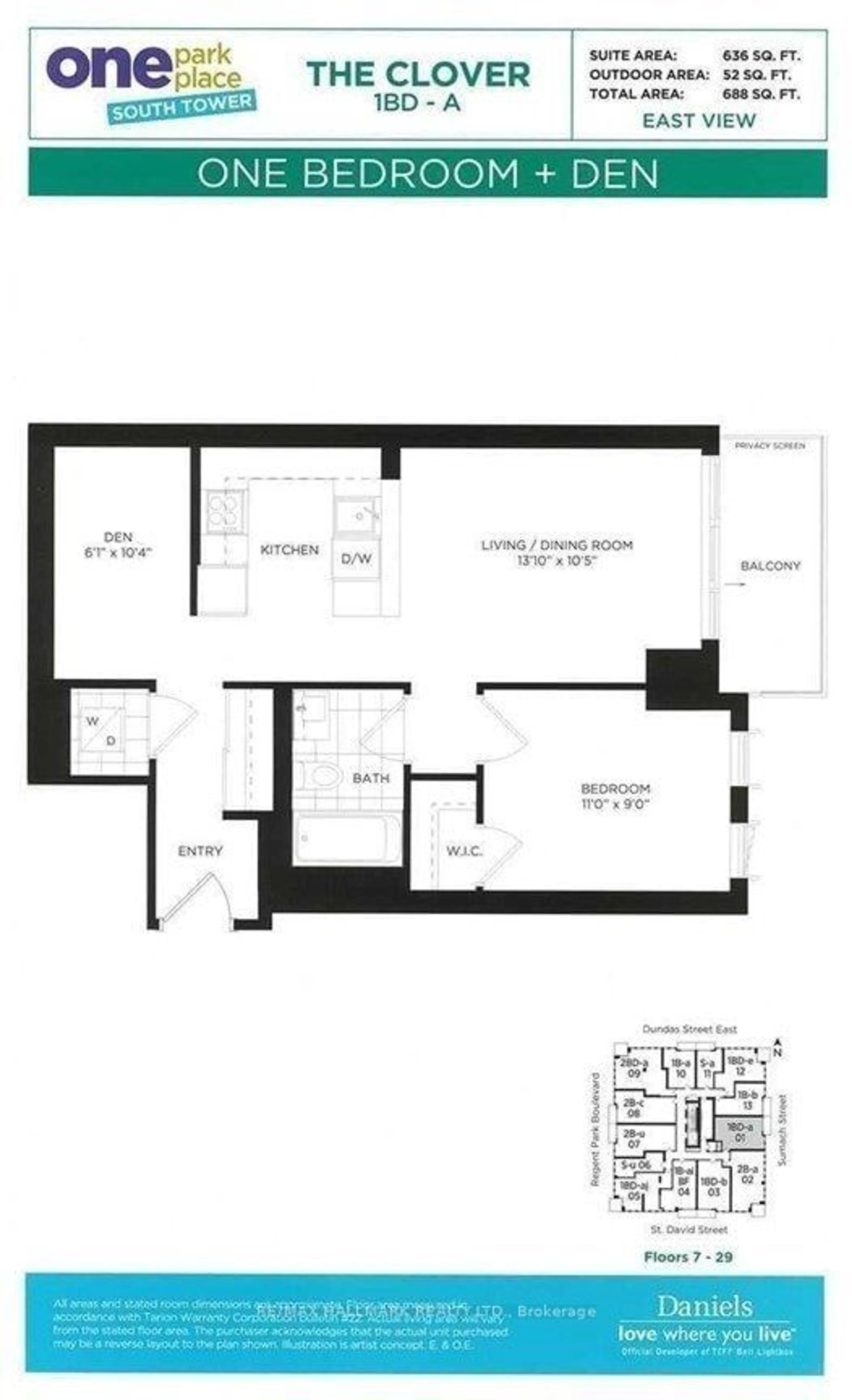 Floor plan for 170 Sumach St #2001, Toronto Ontario M5A 0C3